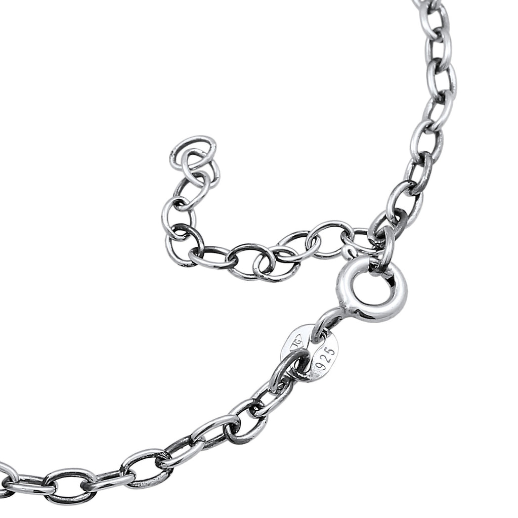Silber - Elli | Armband Herz Edelweiss | 925er Sterling Silber