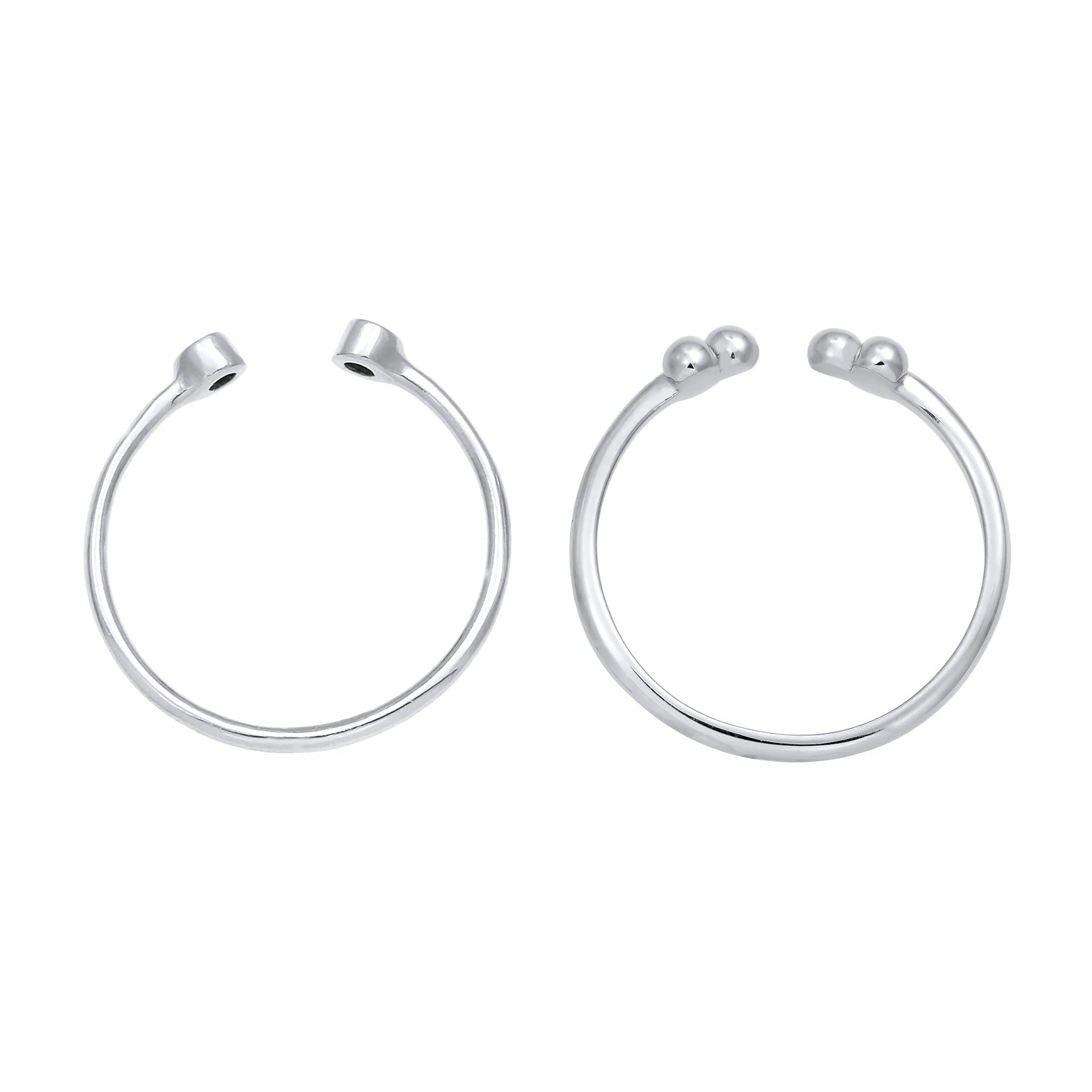 Silber - Elli | Ring-Set Kugel Offen | Mit Kristallen von Swarovski® (Weiß) | 925er Sterling Silber