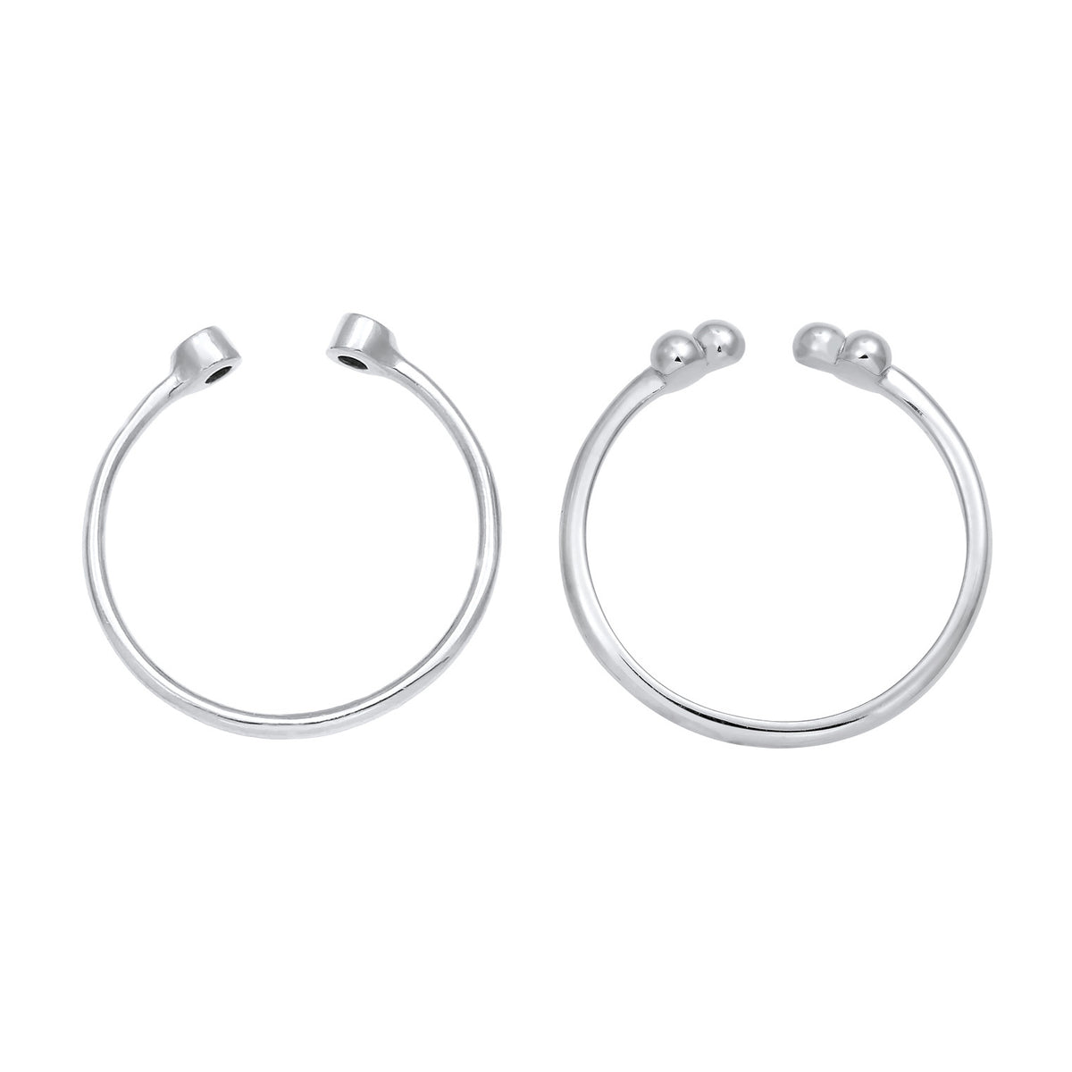 Silber - Elli | Ring-Set Kugel Offen | Mit Kristallen von Swarovski® (Weiß) | 925er Sterling Silber