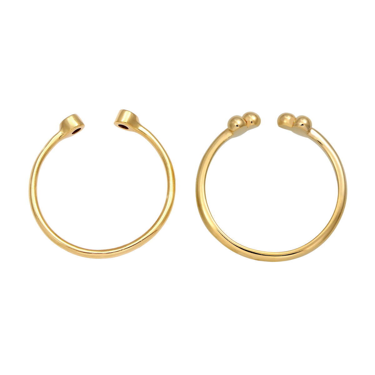Gold - Elli | Ring-Set Kugel Offen | Mit Kristallen von Swarovski® (Weiß) | 925er Sterling Silber