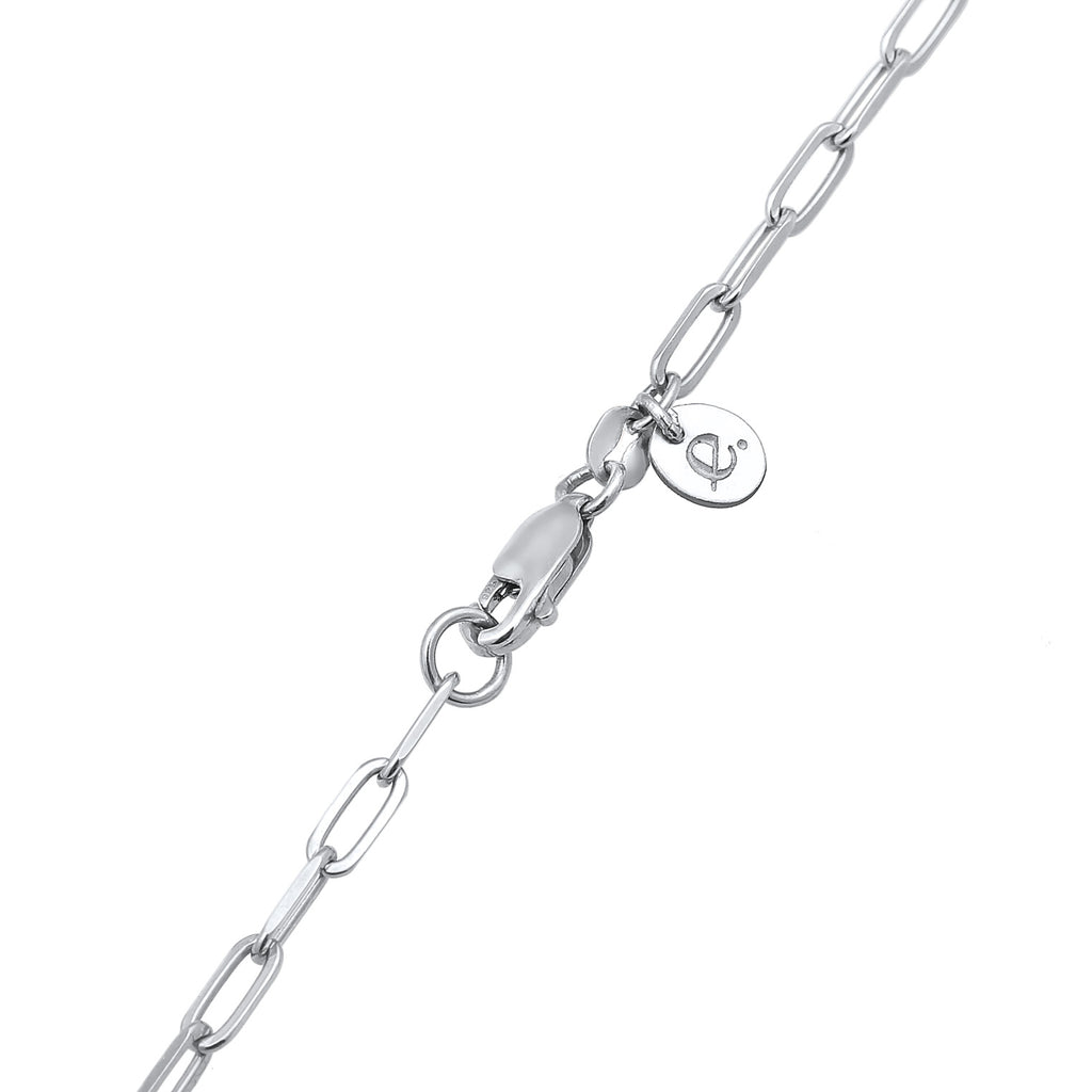 Silber - Elli PREMIUM | Glieder-Halskette Tropfen | Quarz (Grün) | 925er Sterling Silber
