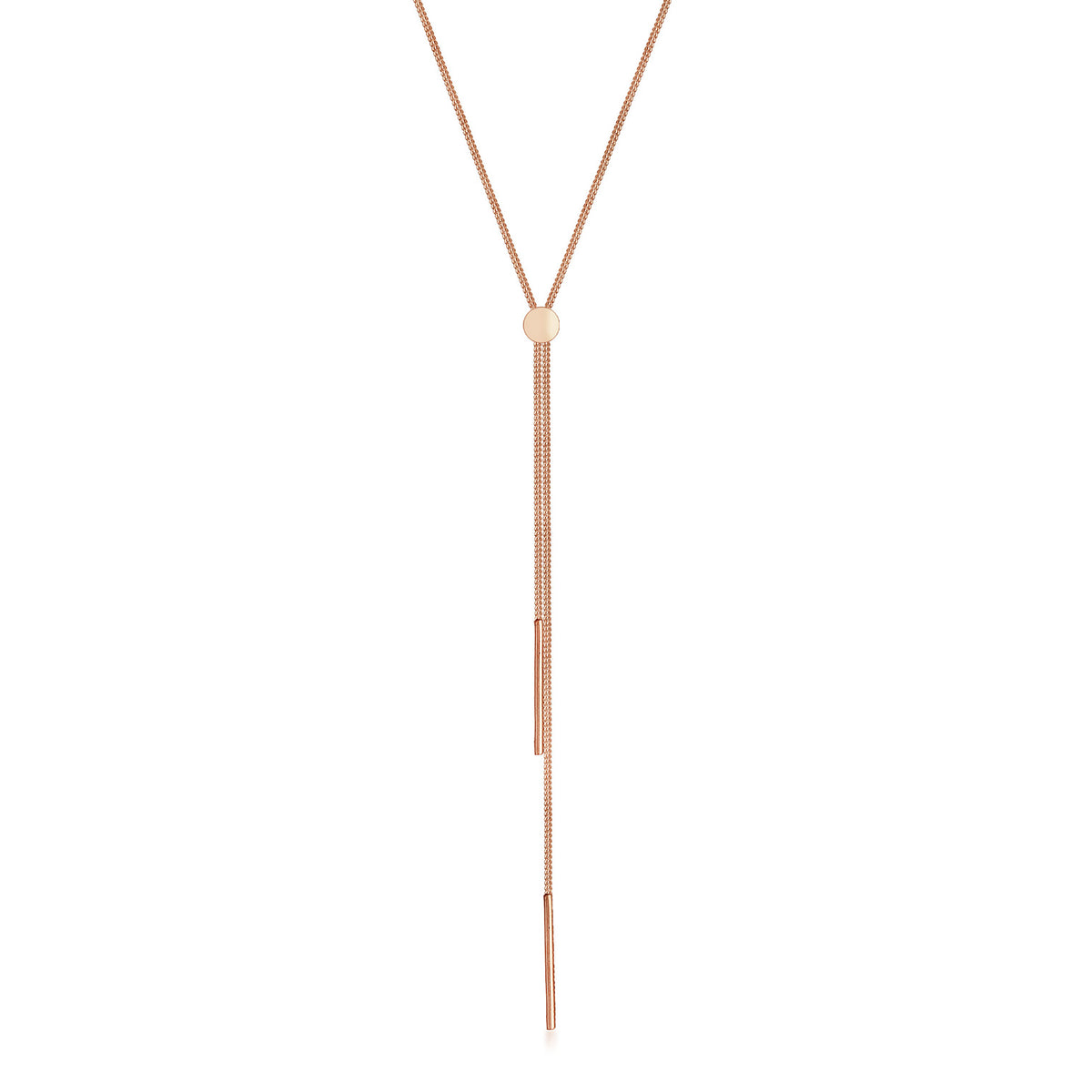 Roségold - Elli | Y-Halskette | 925 Sterling Silber Rosévergoldet