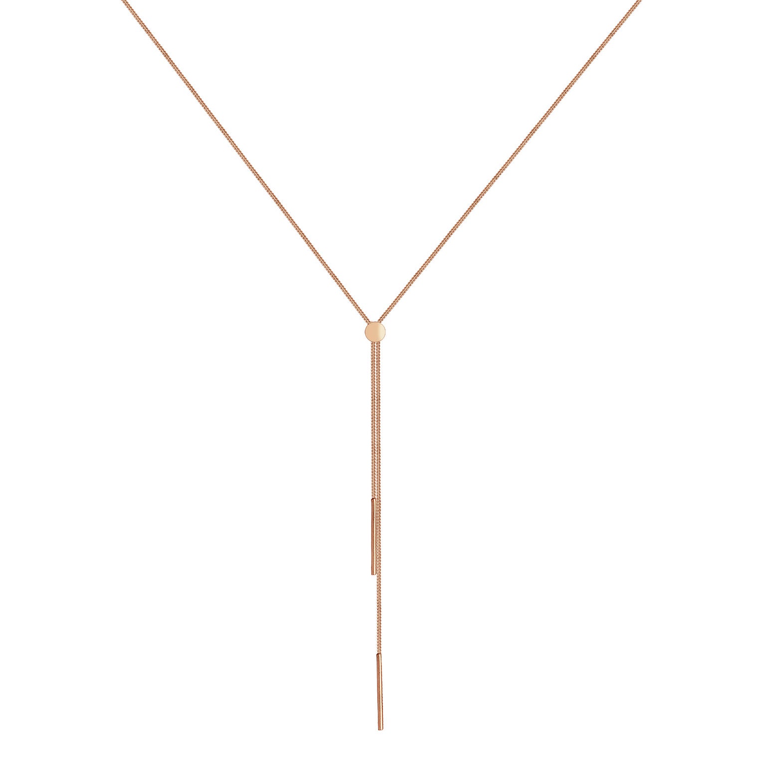 Roségold - Elli | Y-Halskette | 925 Sterling Silber Rosévergoldet
