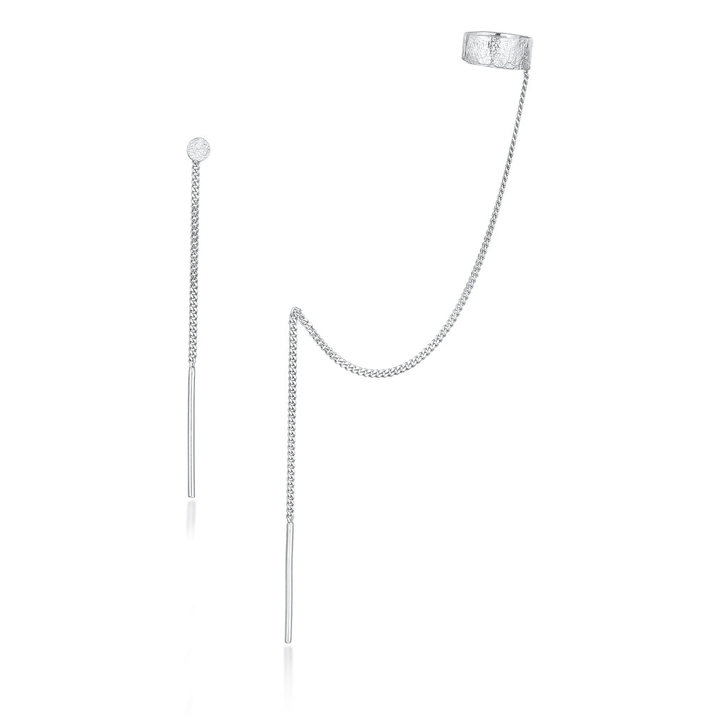 Silber - Elli | Ohrring-Set Ear Cuff Kette | 925er Sterling Silber