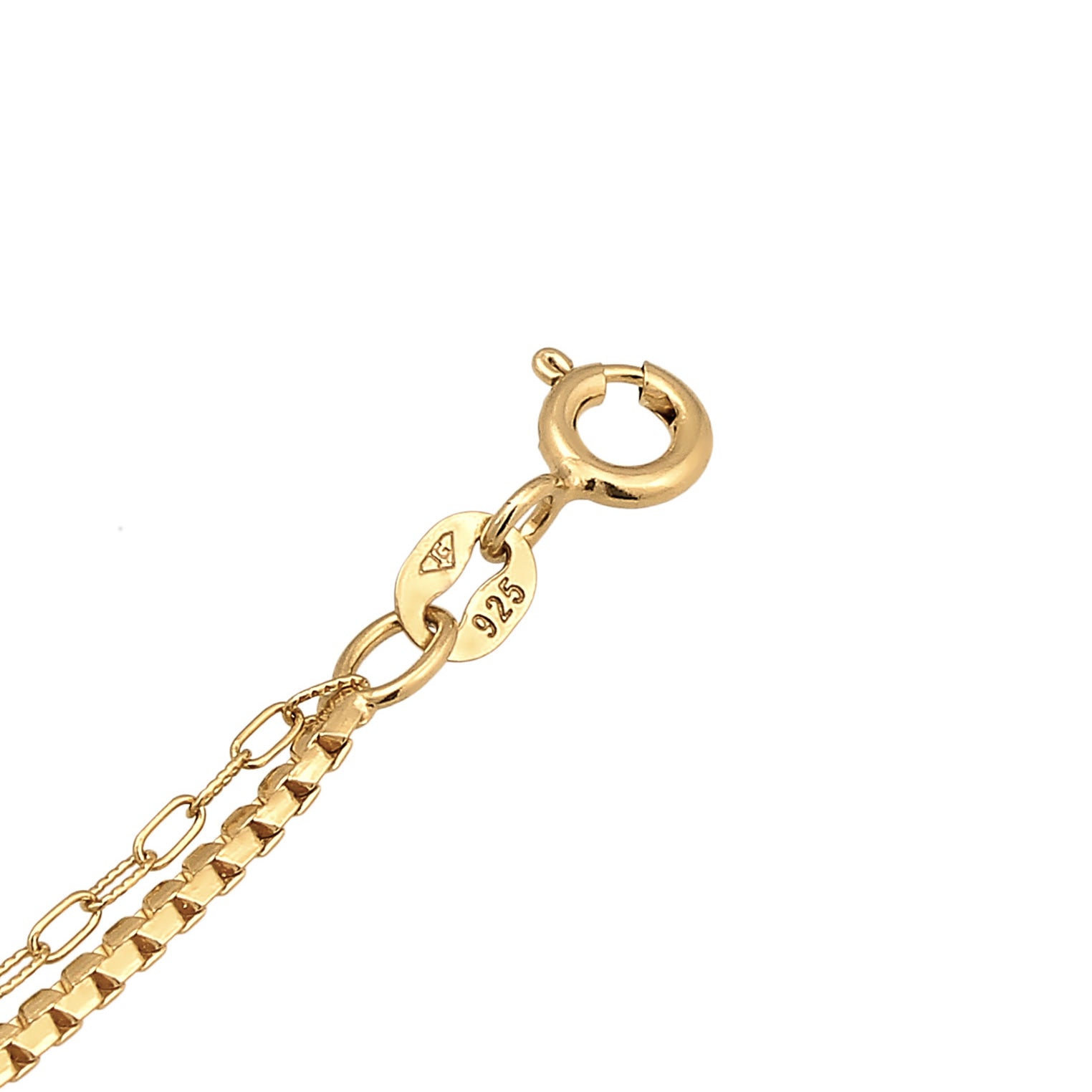 Gold - Elli | Glieder-Armband Basic | 925er Sterling Silber vergoldet