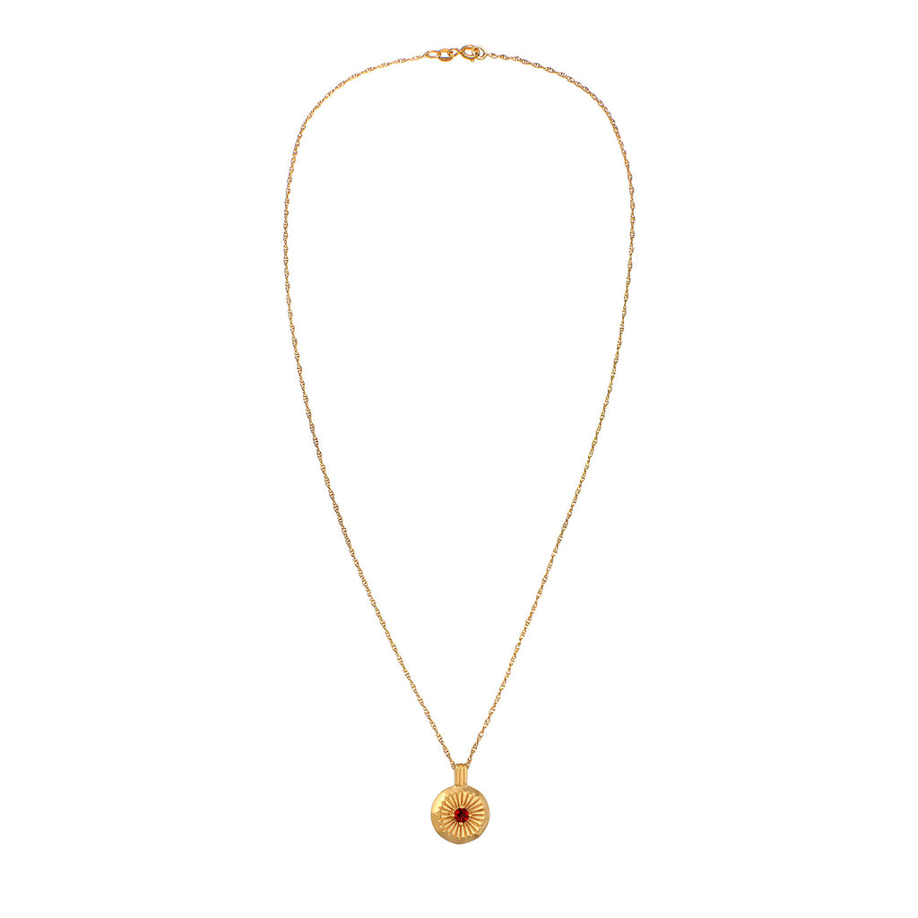 Gold - Elli | Halskette Organic | Granat (Rot) | 925er Sterling Silber Vergoldet