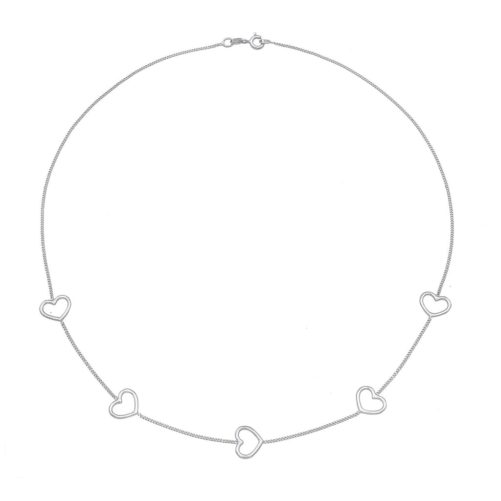 Silber - Elli | Halskette Herz | 925er Sterling Silber Vergoldet