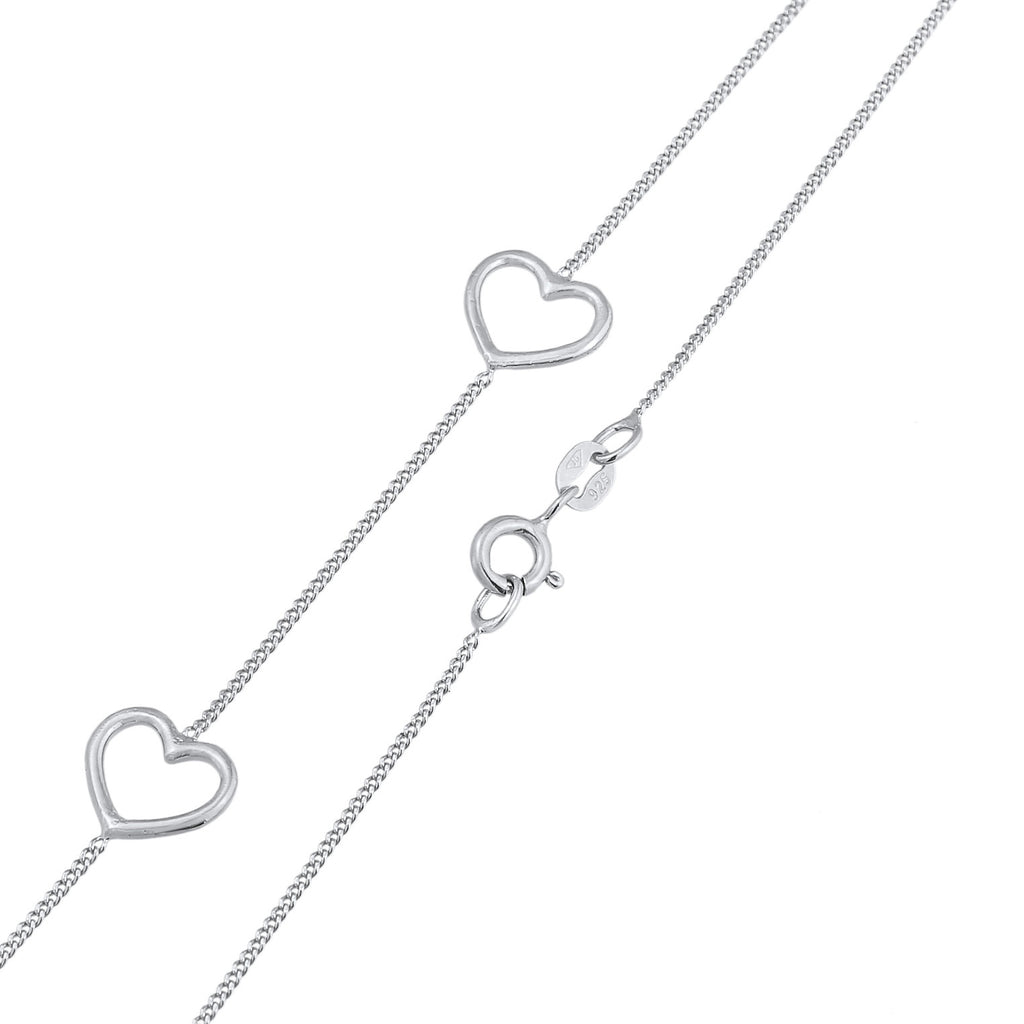 Silber - Elli | Halskette Herz | 925er Sterling Silber Vergoldet