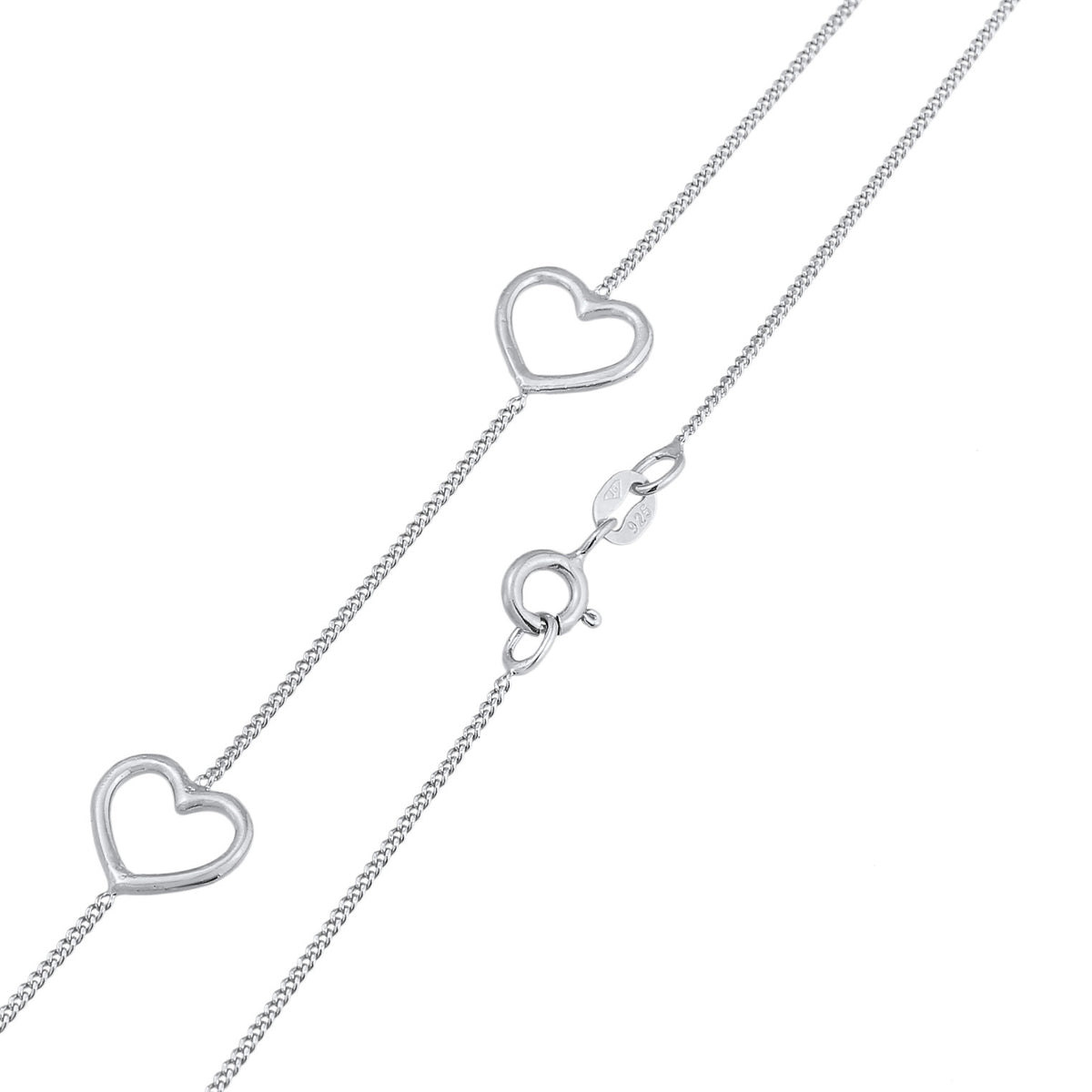 Silber - Elli | Halskette Herz | 925er Sterling Silber Vergoldet