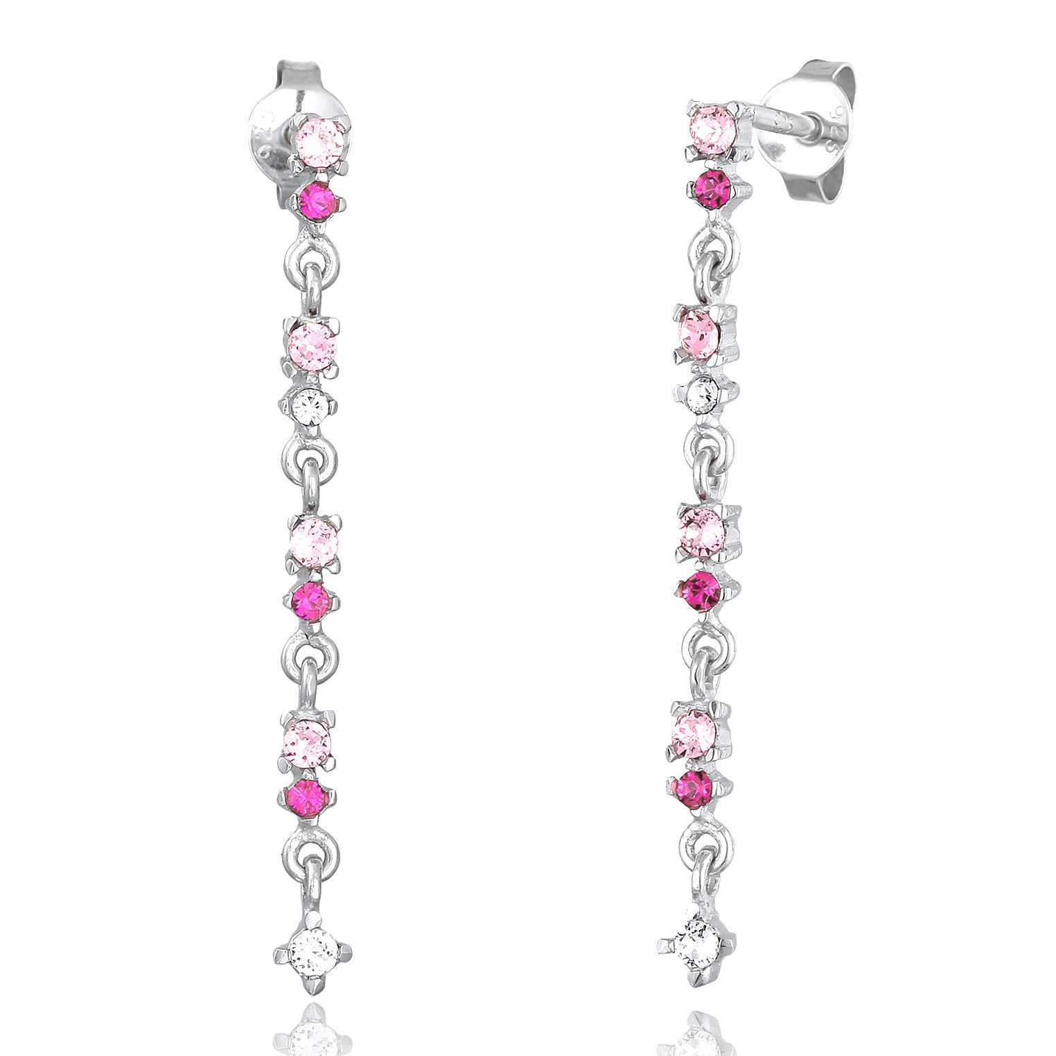 Silber - Elli | Ohrhänger | Mit Kristallen von Swarovski® (Rosa) | 925er Sterling Silver