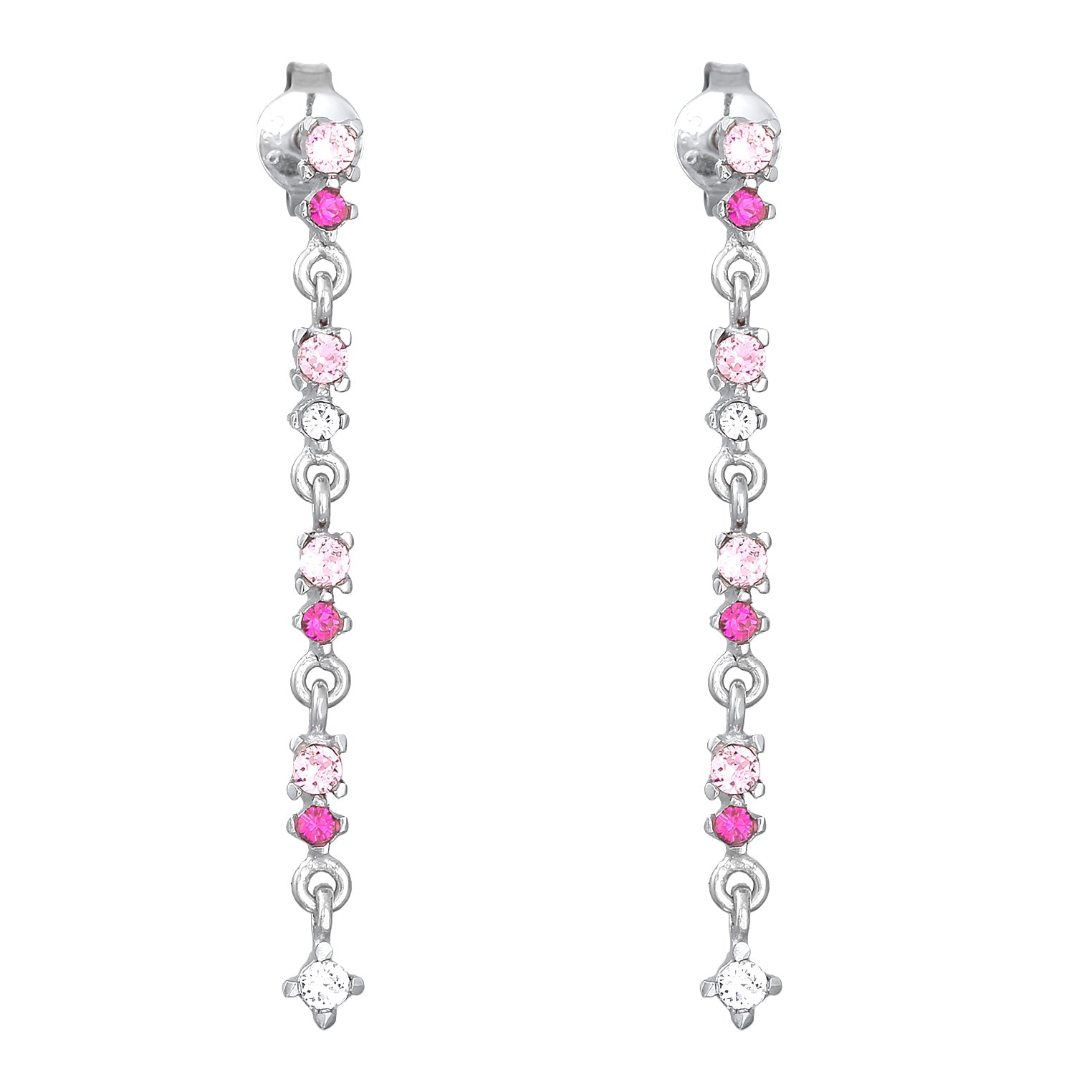 Silber - Elli | Ohrhänger | Mit Kristallen von Swarovski® (Rosa) | 925er Sterling Silver