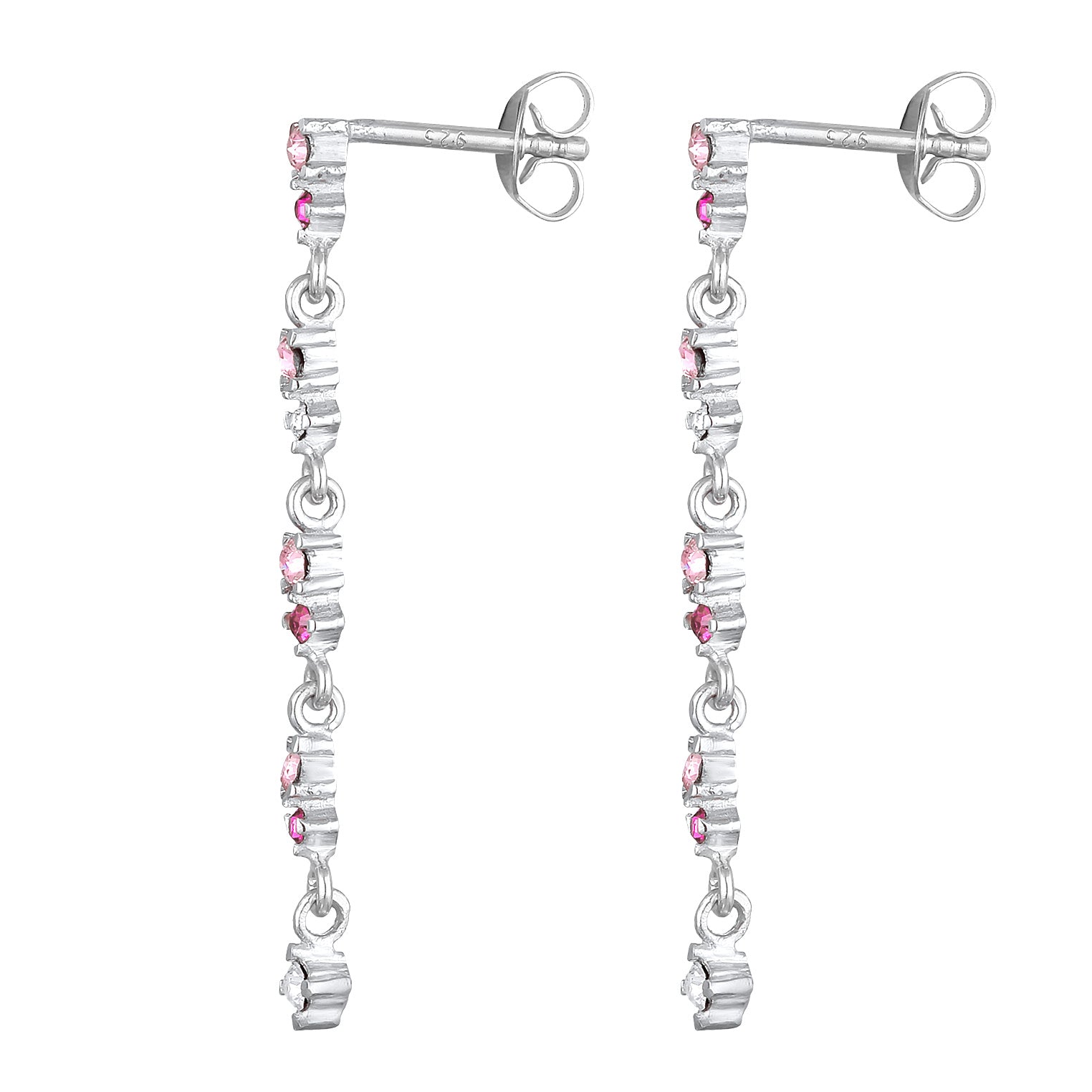 Silber - Elli | Ohrhänger | Mit Kristallen von Swarovski® (Rosa) | 925er Sterling Silver