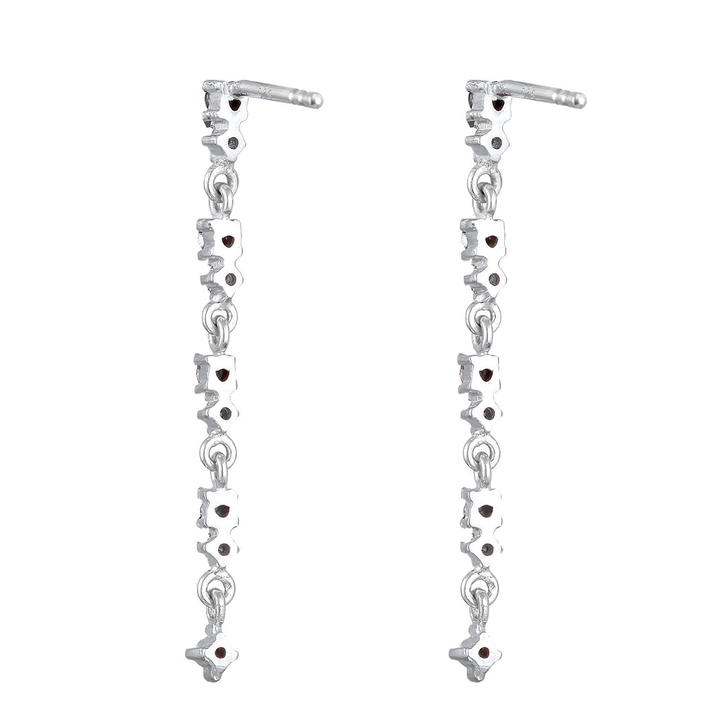 Silber - Elli | Ohrhänger | Glas Kristalle (Rosa) | 925er Sterling Silver