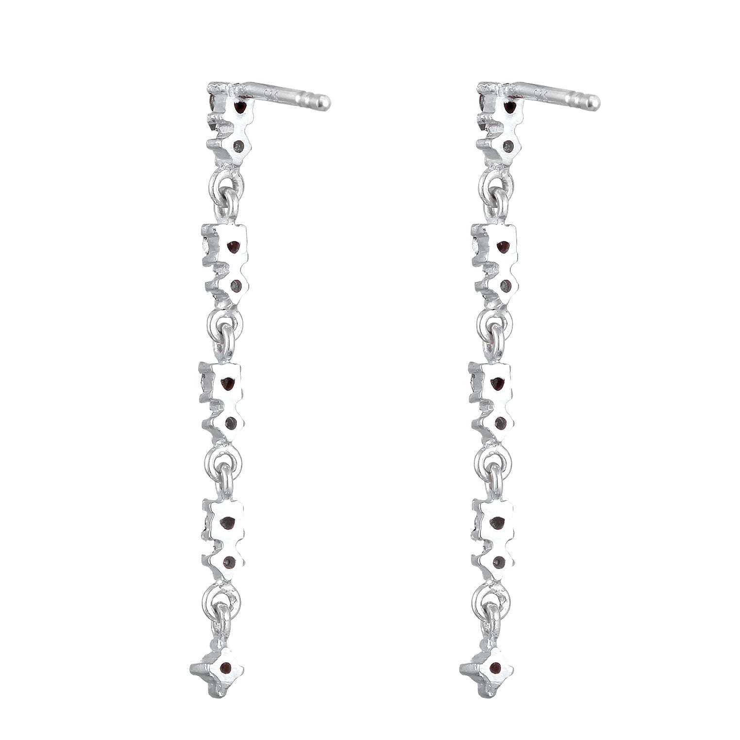 Silber - Elli | Ohrhänger | Mit Kristallen von Swarovski® (Rosa) | 925er Sterling Silver