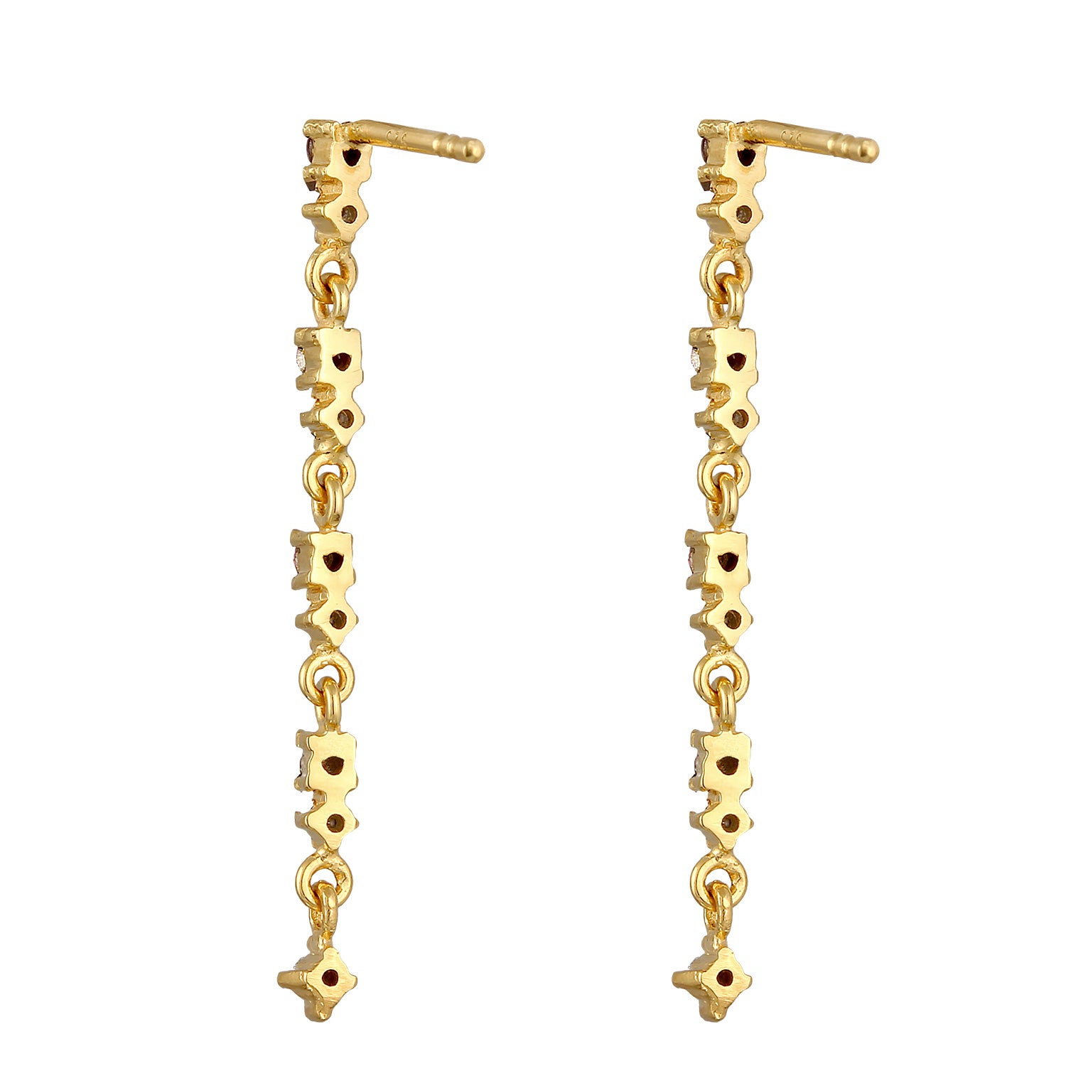 Gold - Elli | Ohrhänger | Mit Kristallen von Swarovski® (Rosa) | 925er Sterling Silver