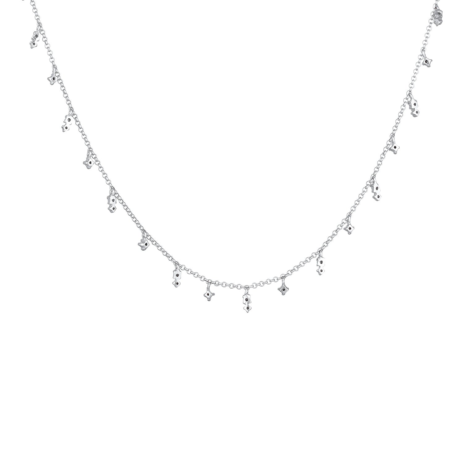Silber - Elli | Halskette Anhänger | Kristalle (Rosa) | 925er Sterling Silber
