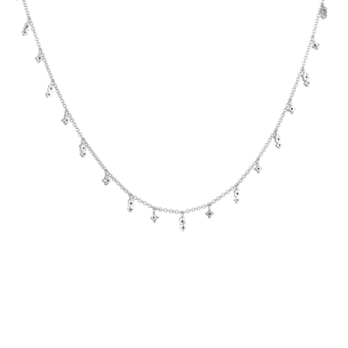 Silber - Elli | Halskette Anhänger | Glas Kristalle (Rosa) | 925er Sterling Silber