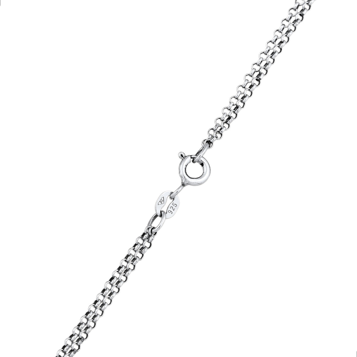 Schwarz - Elli | Halskette Herz Anhänger Edelweiss | 925er Sterling Silber