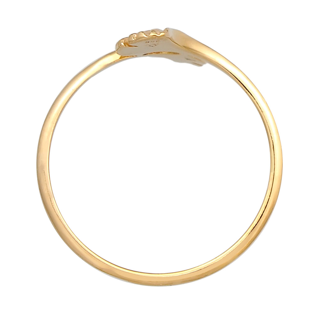 Gold - Elli PREMIUM | Ring Ginkgo Blatt Offen | 375er Gelbgold