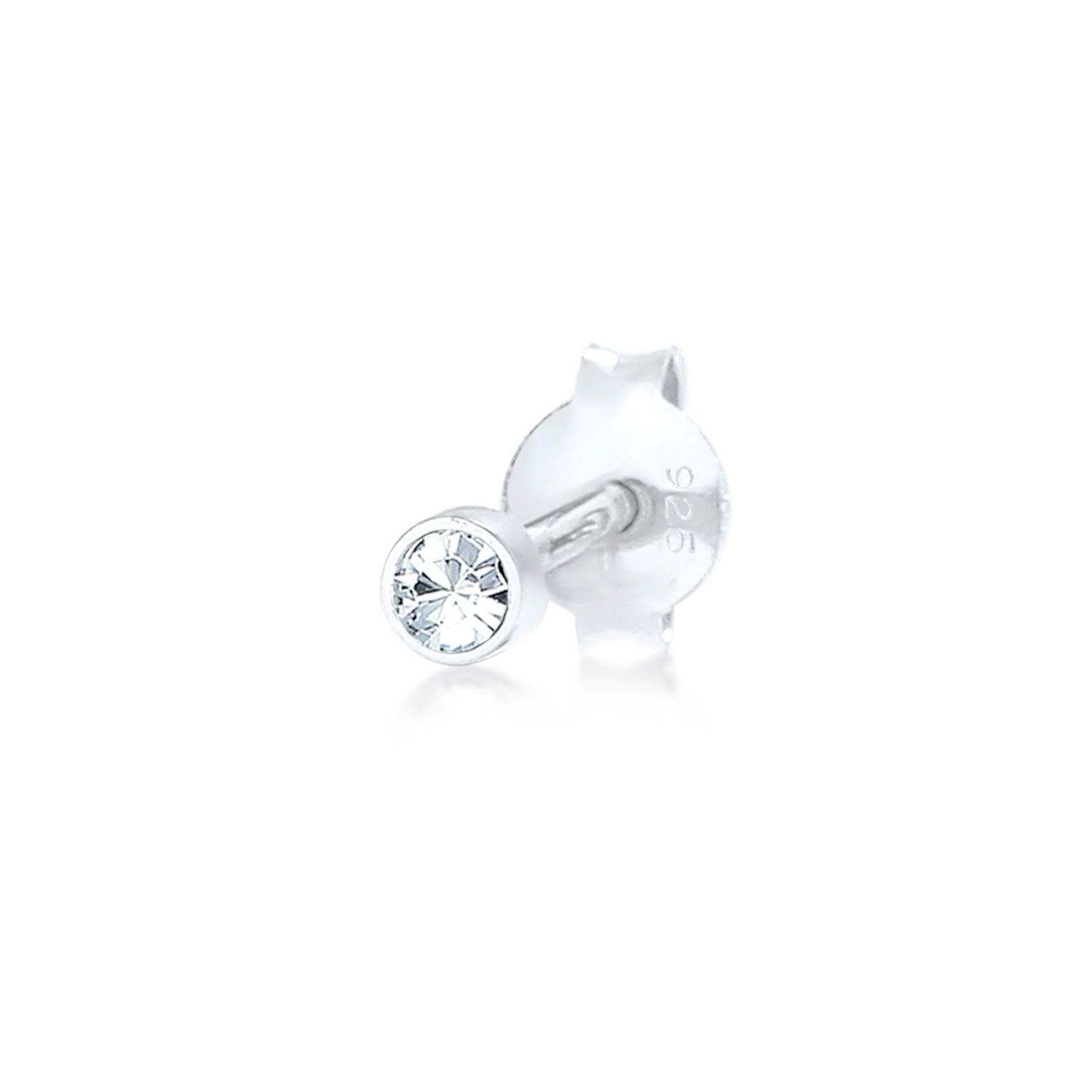 Silber - Elli | Ohrstecker Basic | Mit Kristallen von Swarovski® (Weiß) | 925er Sterling Silber