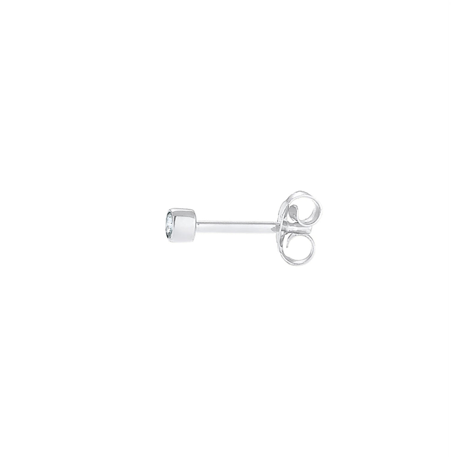 Silber - Elli | Ohrstecker Basic | Mit Kristallen von Swarovski® (Weiß) | 925er Sterling Silber