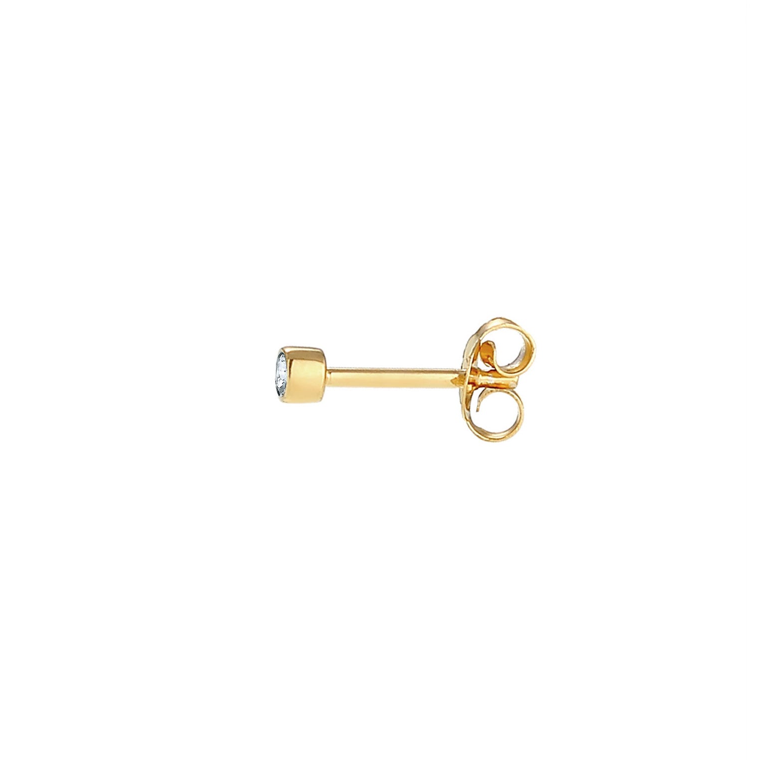 Gold - Elli | Ohrstecker Basic | Mit Kristallen von Swarovski® (Weiß) | 925er Sterling Silber Vergoldet