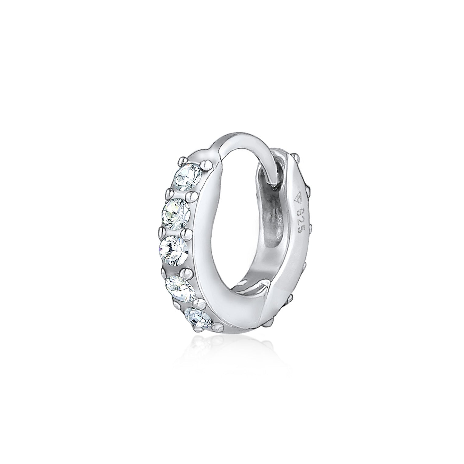 Silber - Elli | Creole | Mit Kristallen von Swarovski® (Weiß) | 925er Sterling Silber