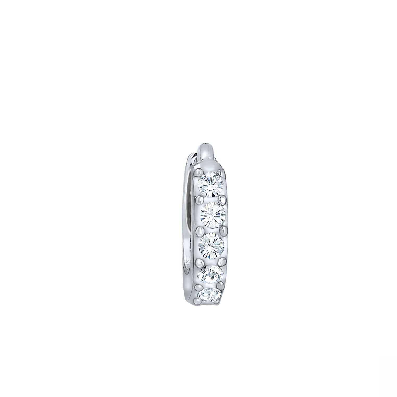 Silber - Elli | Creole | Kristall (Weiß) | 925er Sterling Silber