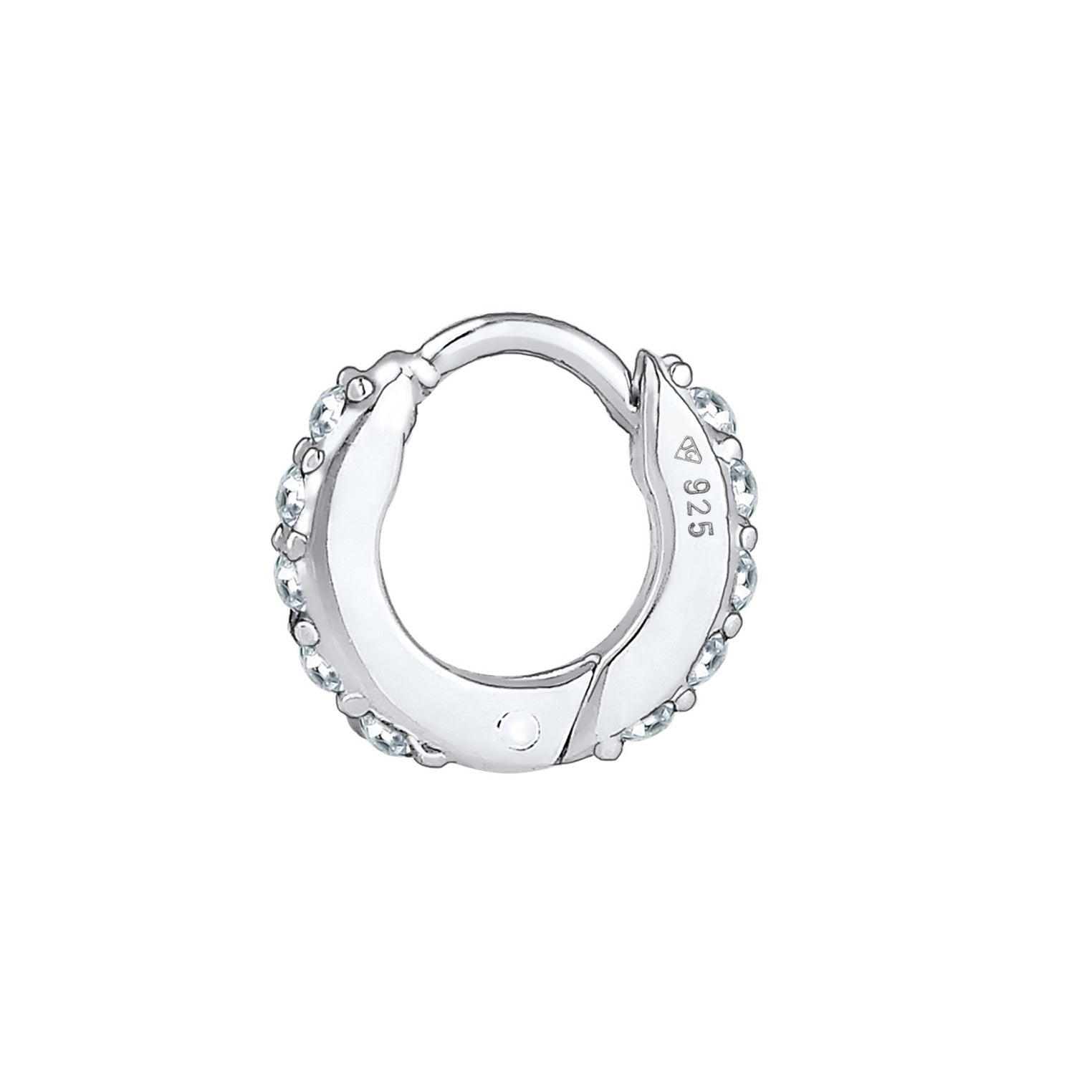 Silber - Elli | Creole | Mit Kristallen von Swarovski® (Weiß) | 925er Sterling Silber