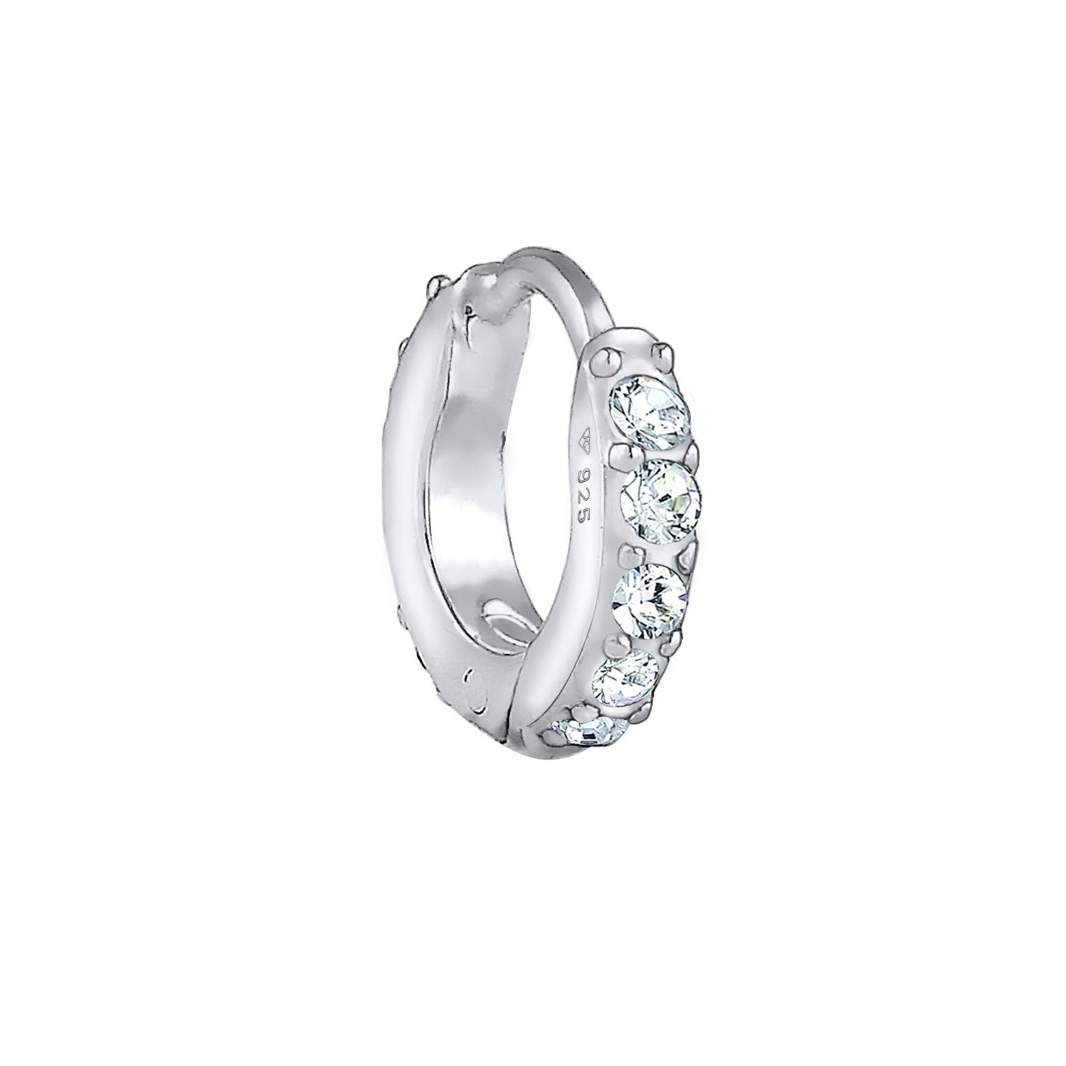 Silber - Elli | Creole | Mit Kristallen von Swarovski® (Weiß) | 925er Sterling Silber