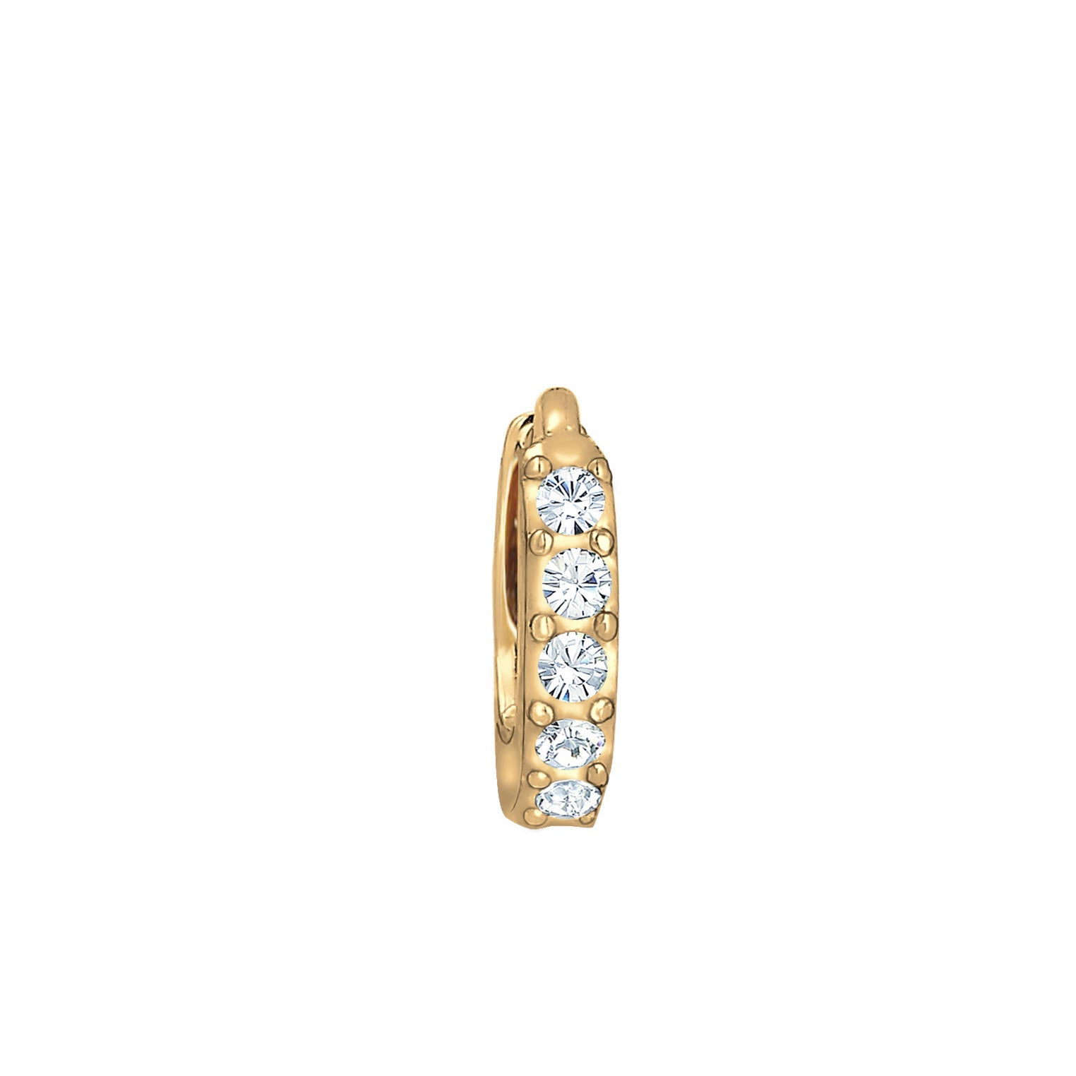 Gold - Elli | Creole | Mit Kristallen von Swarovski® (Weiß) | 925er Sterling Silber Vergoldet