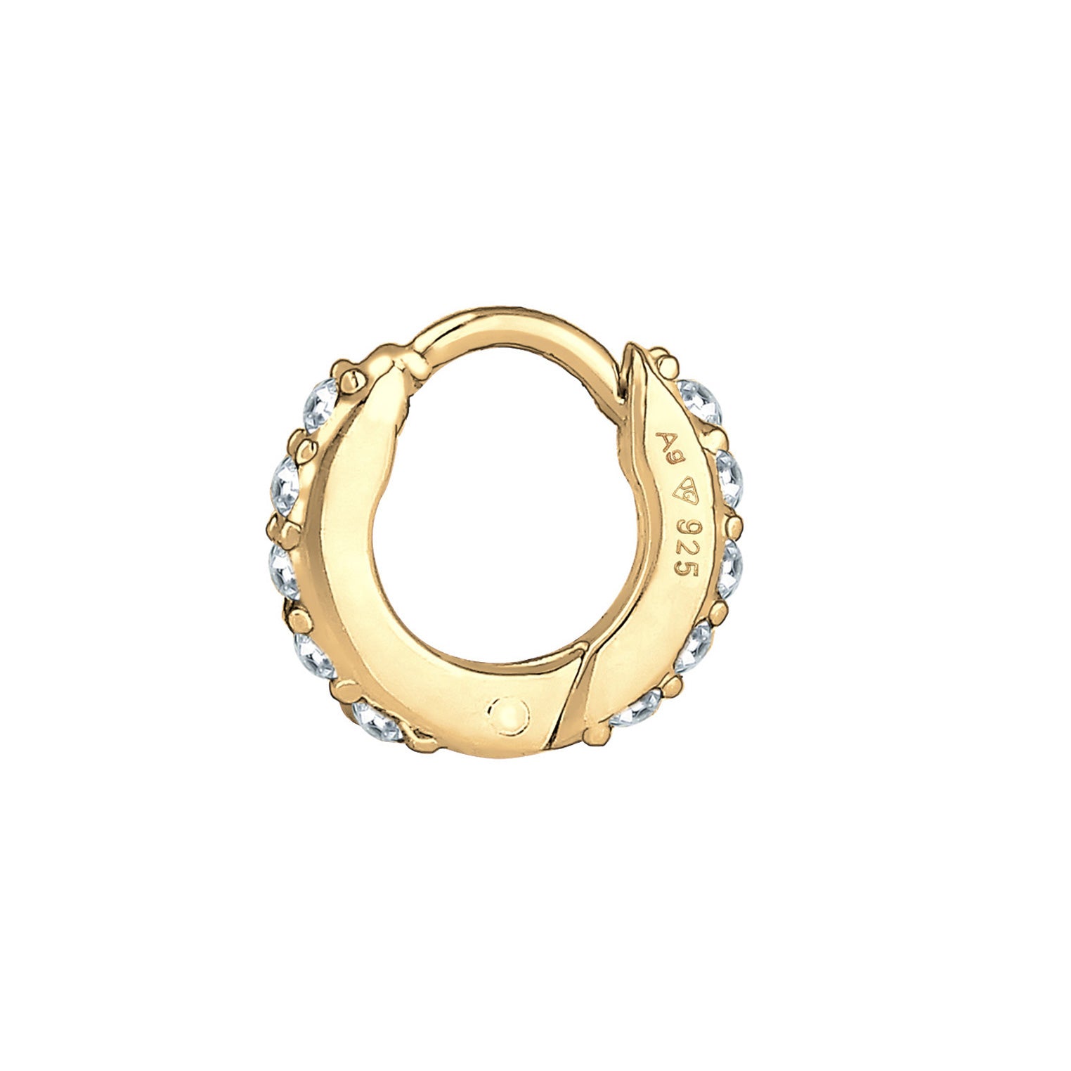 Gold - Elli | Creole | Mit Kristallen von Swarovski® (Weiß) | 925er Sterling Silber Vergoldet