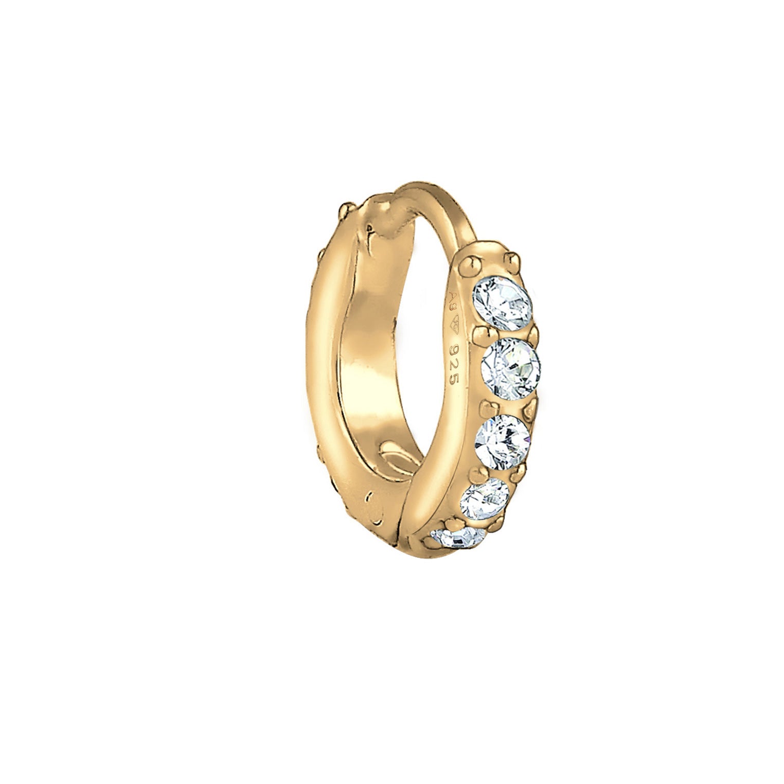 Gold - Elli | Creole | Mit Kristallen von Swarovski® (Weiß) | 925er Sterling Silber Vergoldet
