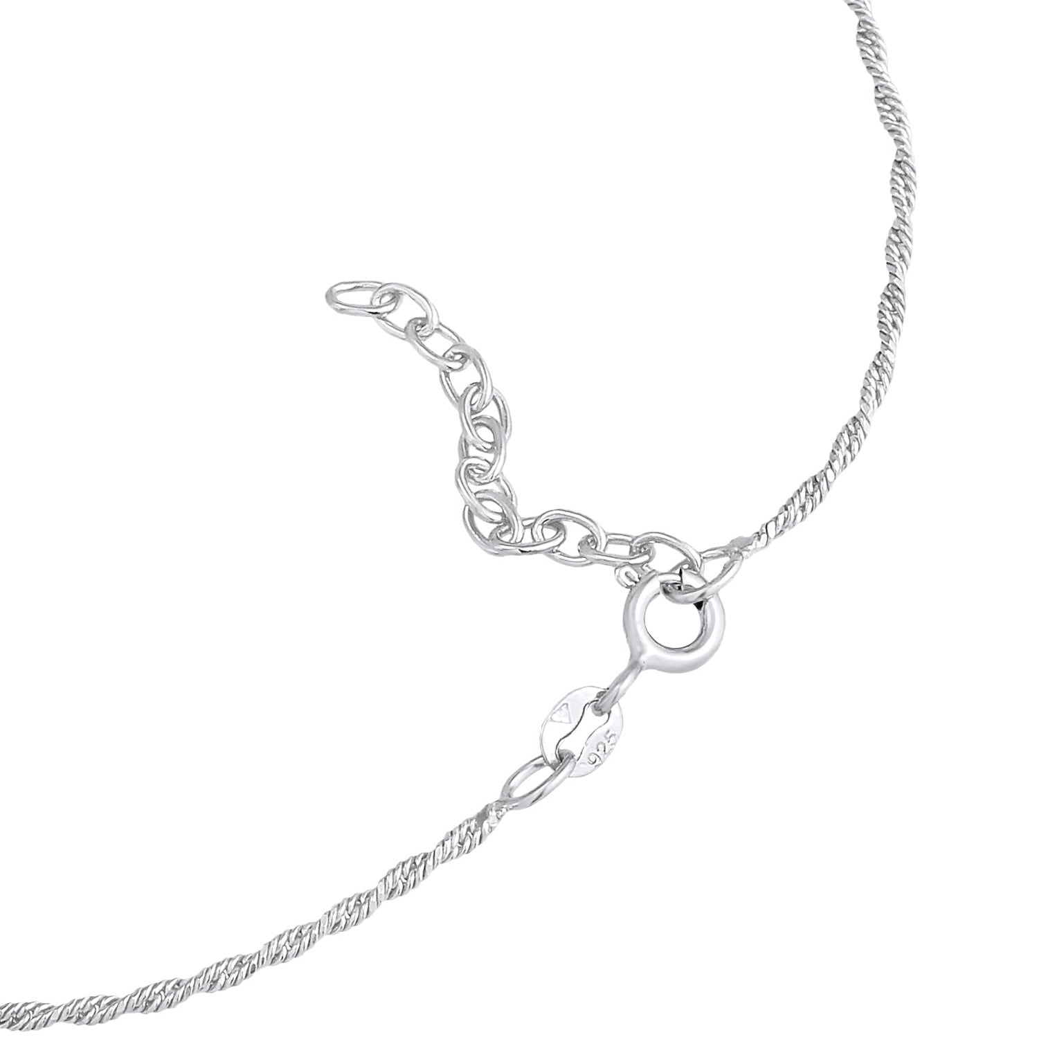 Silber - Elli | Fußkettchen Smiling | Mit Kristallen von Swarovski® (Weiß) | 925er Sterling Silber