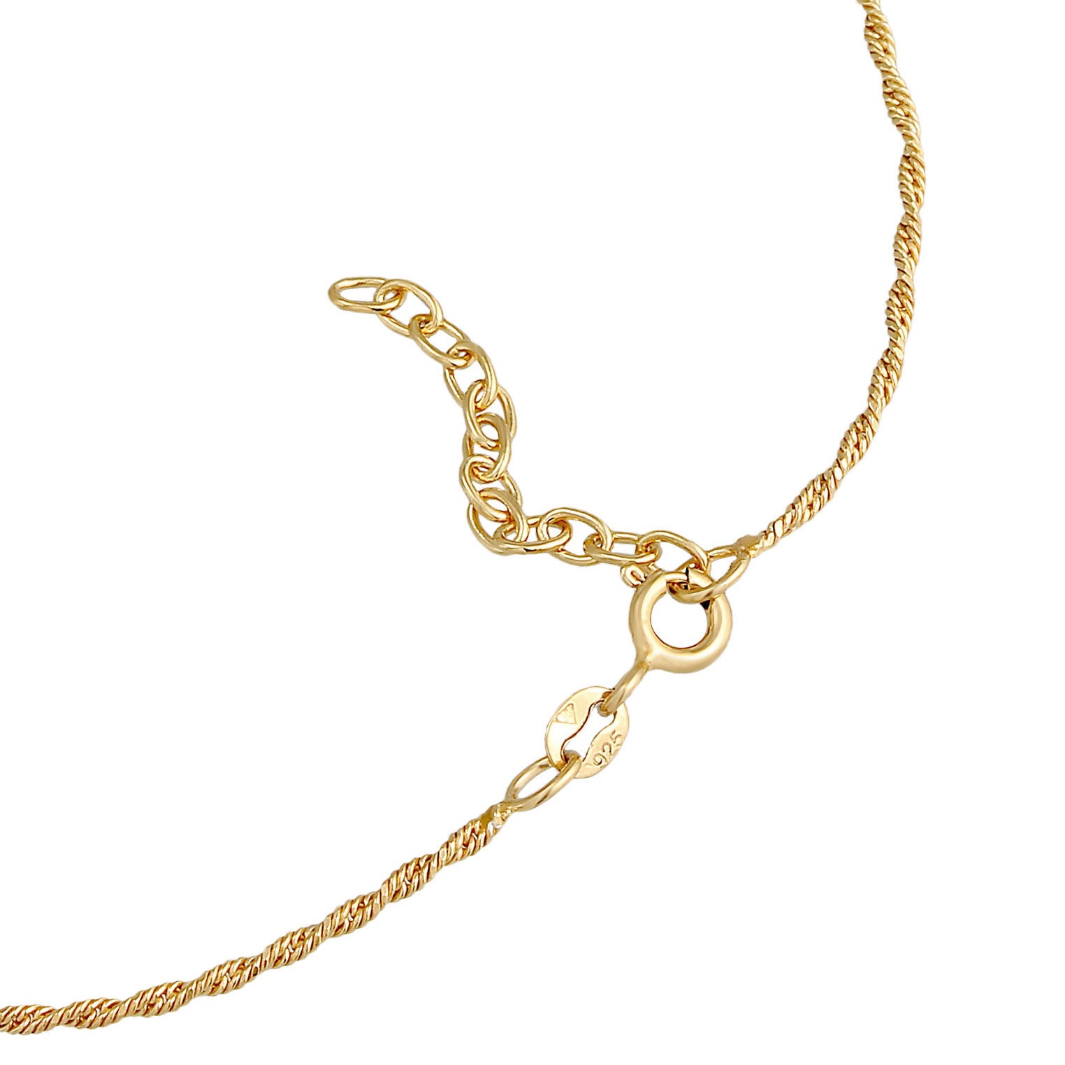 Gold - Elli | Fußkettchen mit Smiling Face | Mit Kristallen von Swarovski® (Weiß) | 925er Sterling Silber