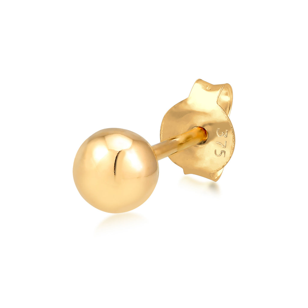 Gold - Elli PREMIUM | Ohrstecker Kugel | Massiv | 375er Gelbgold