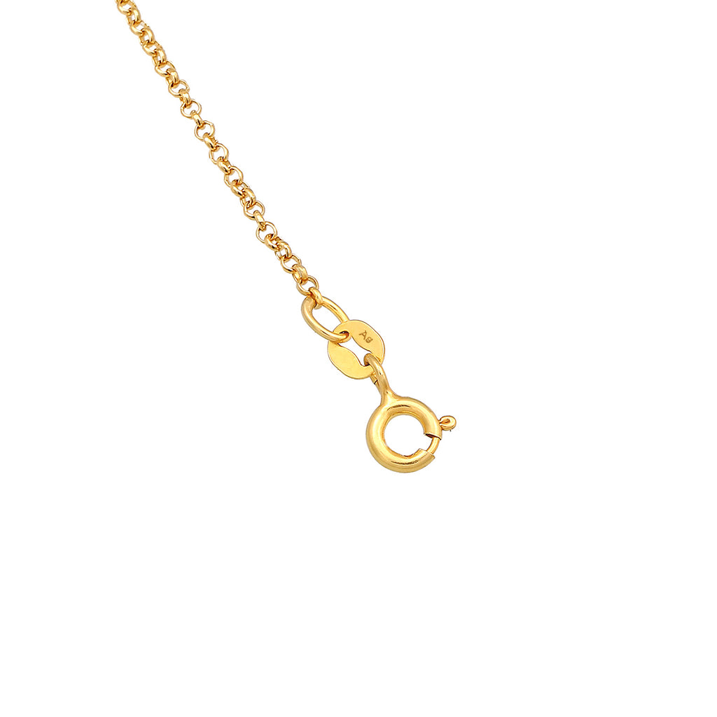 Gold - Elli | Fußkettchen Plättchen | Mit Kristallen von Swarovski® (Weiß) | 925er Sterling Silber
