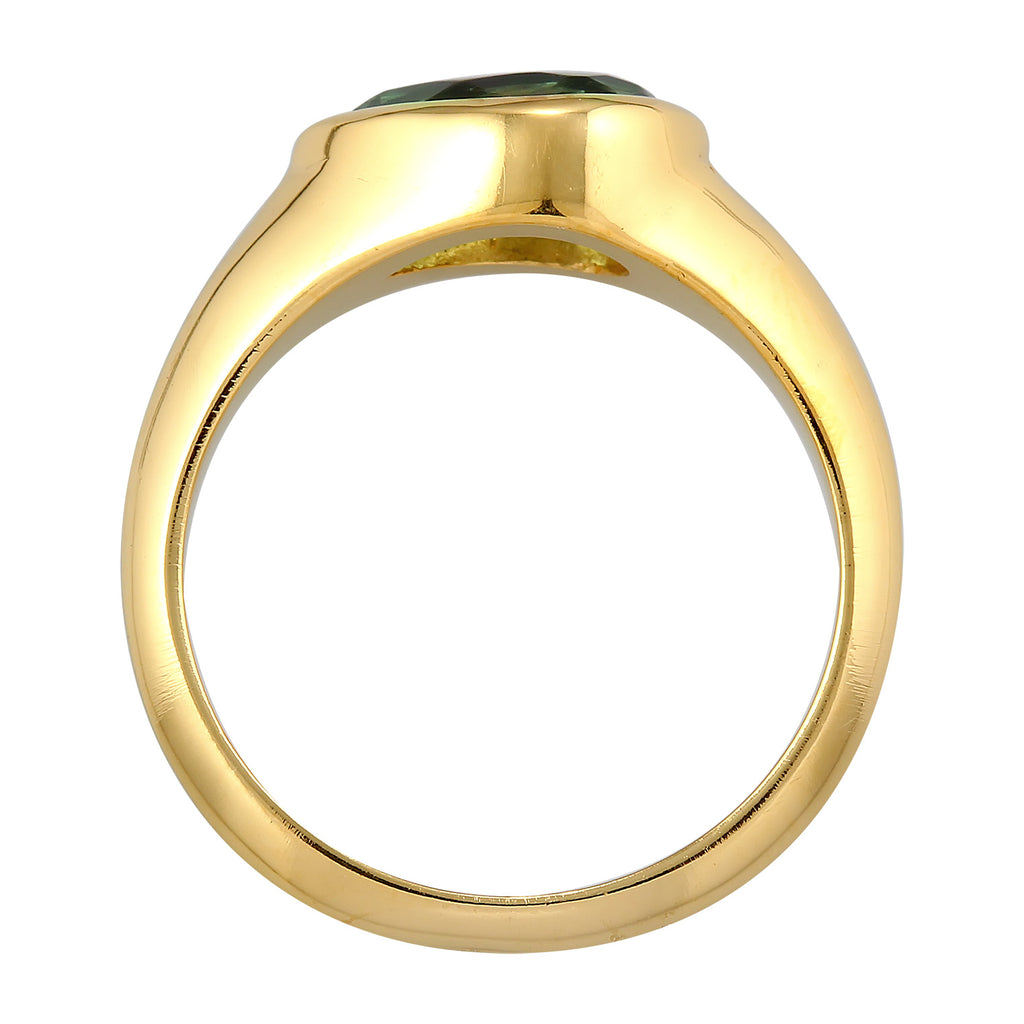 Gold - Elli PREMIUM | Solitär-Ring Klassik | Quarz (Grün) | 925er Sterling Silber