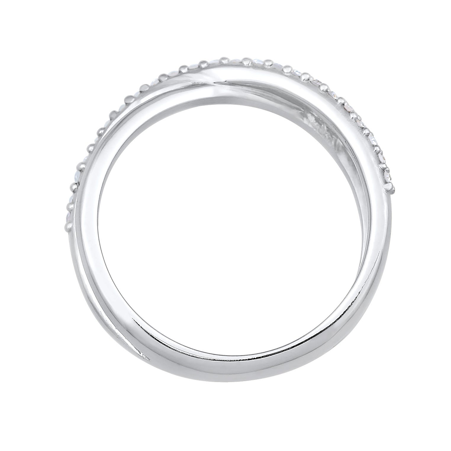 Silber - Elli | Ring Kreuz | Mit Kristallen von Swarovski® (Weiß) | 925er Sterling Silber