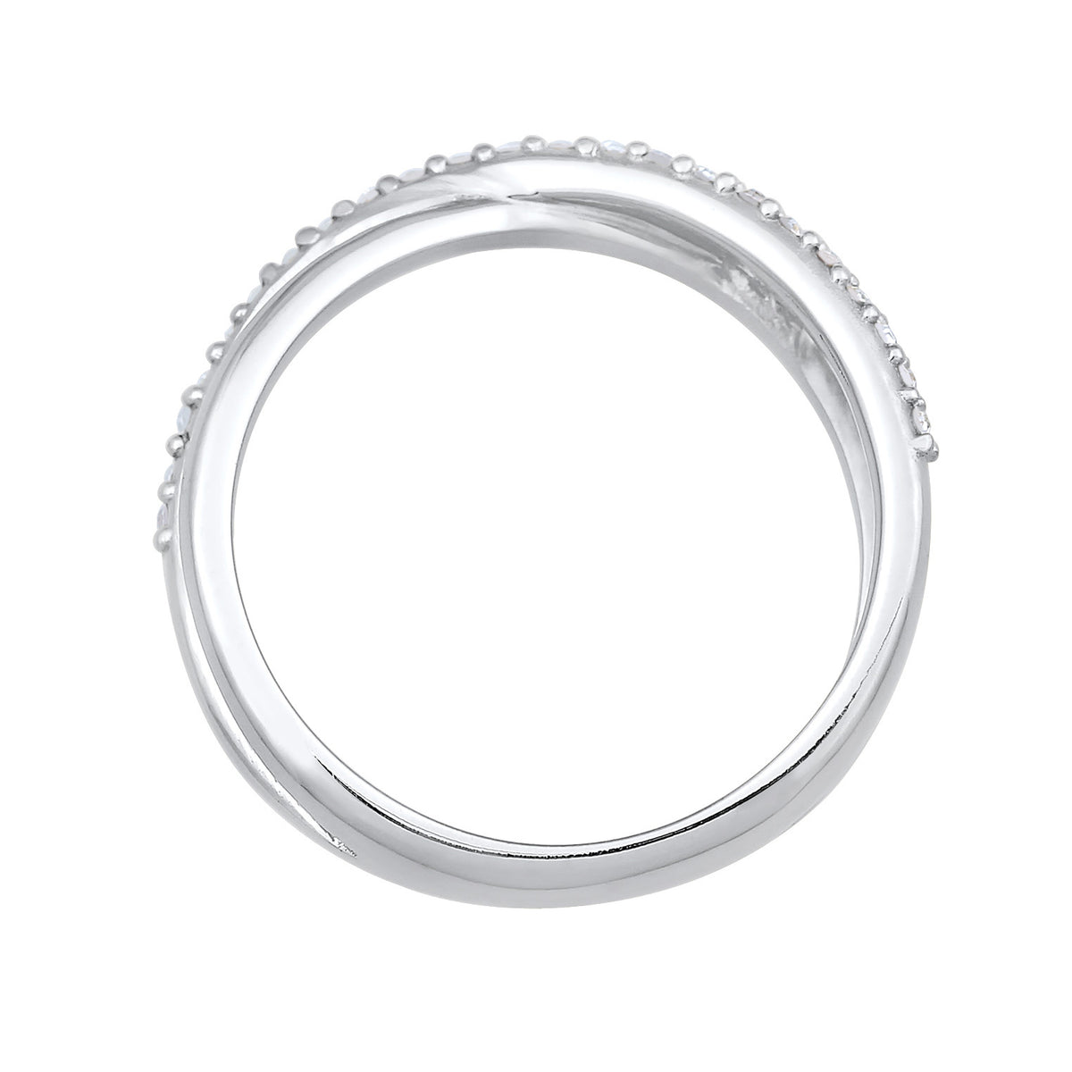 Silber - Elli | Ring Kreuz | Mit Kristallen von Swarovski® (Weiß) | 925er Sterling Silber