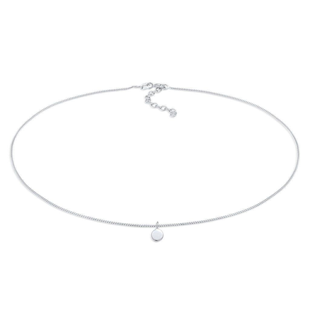 Silber - Elli | Choker-Halskette Plättchen | 925er Sterling Silber