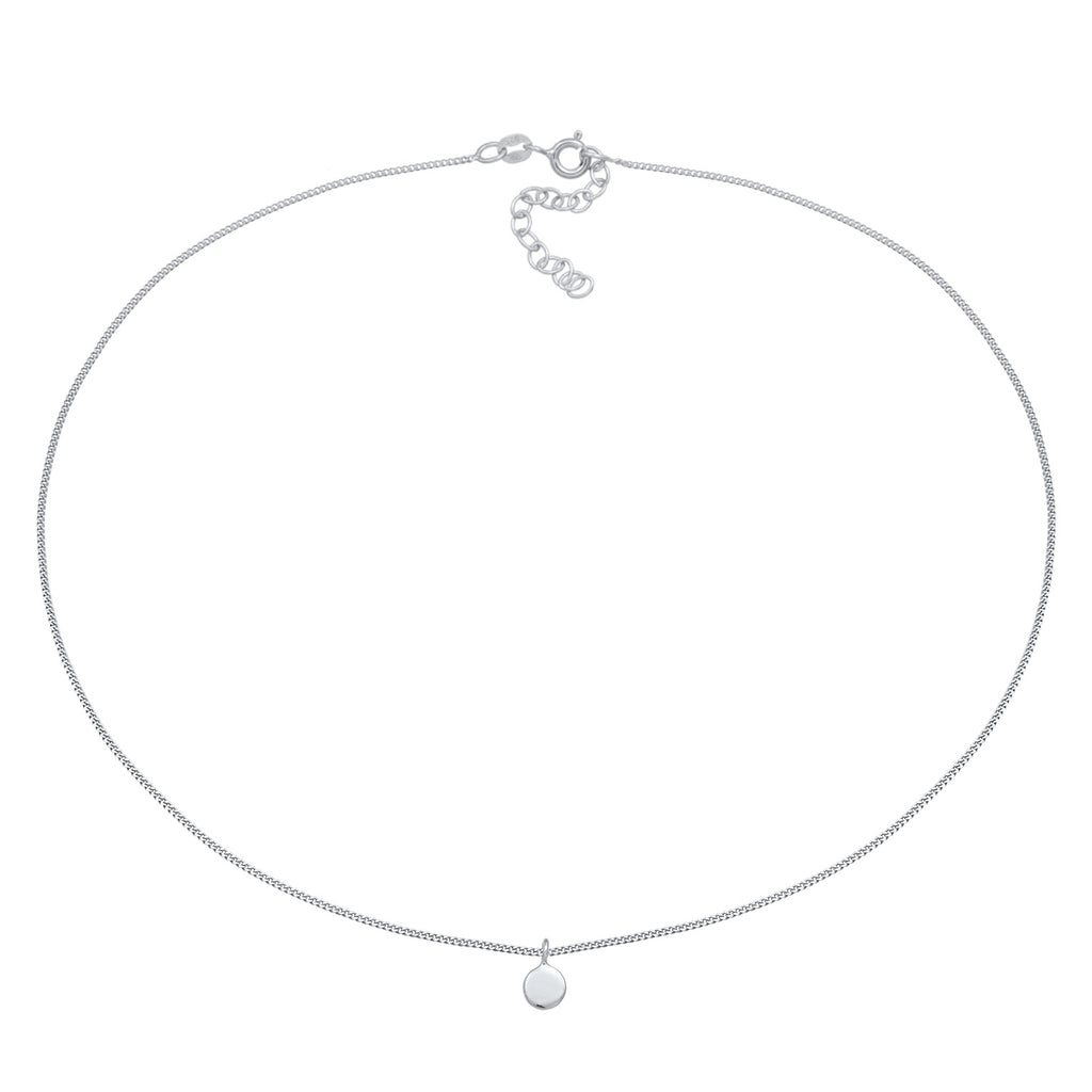Silber - Elli | Choker-Halskette Plättchen | 925er Sterling Silber