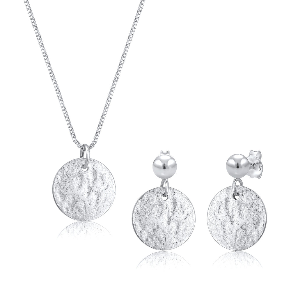 Silber - Elli | Schmuckset Plättchen Organic | 925er Sterling Silber