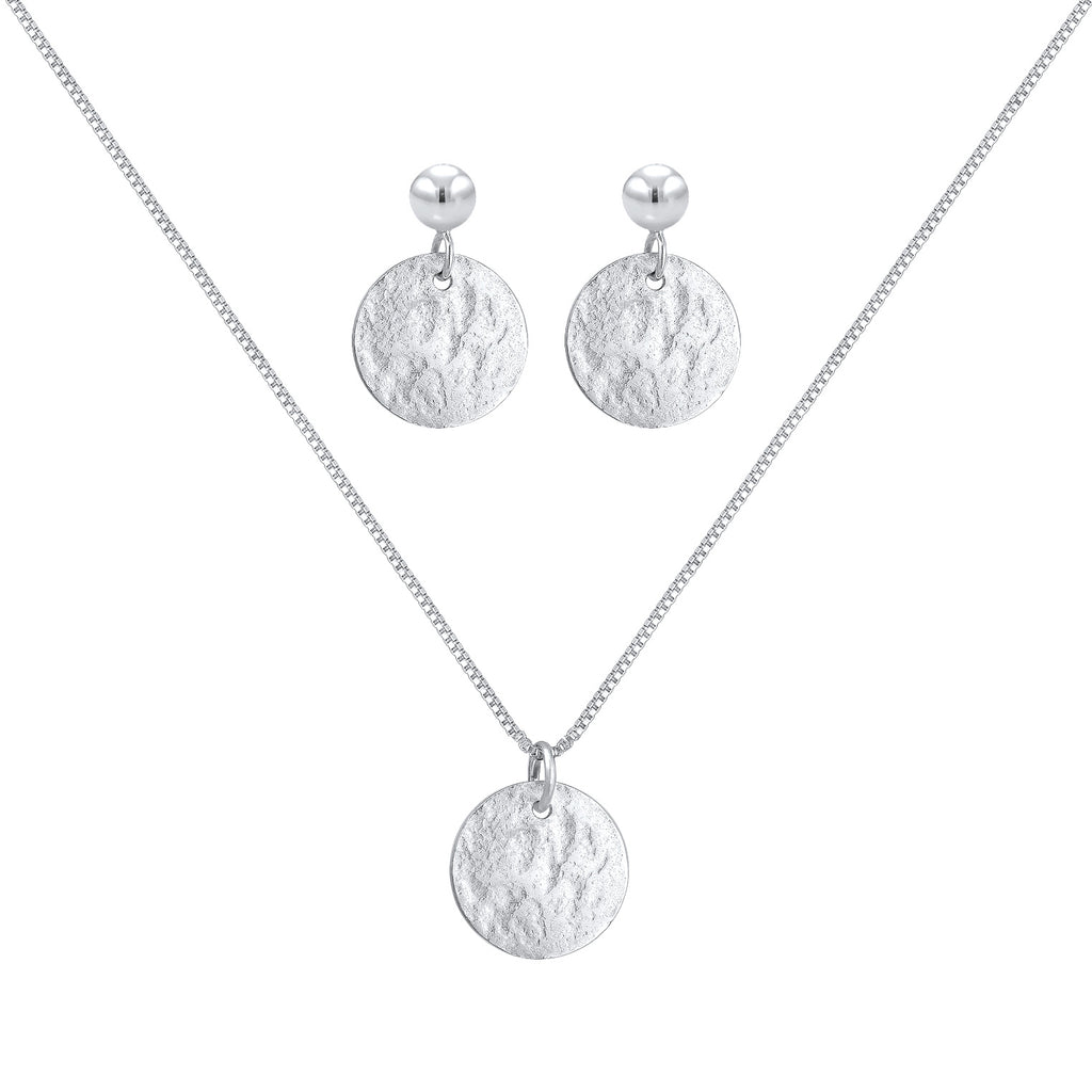 Silber - Elli | Schmuckset Plättchen Organic | 925er Sterling Silber