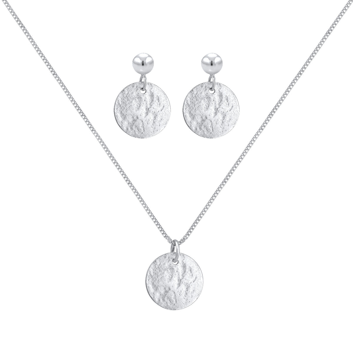 Silber - Elli | Schmuckset Plättchen Organic | 925er Sterling Silber