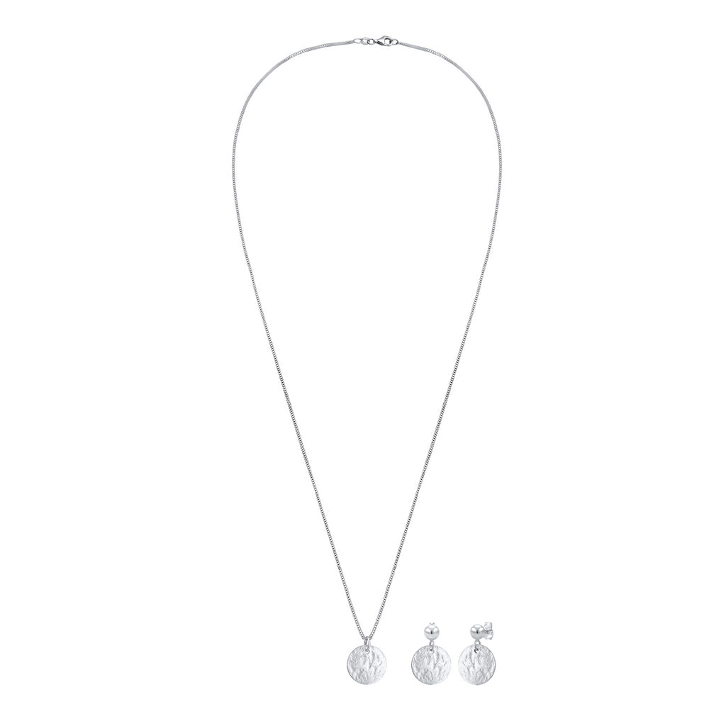Silber - Elli | Schmuckset Plättchen Organic | 925er Sterling Silber