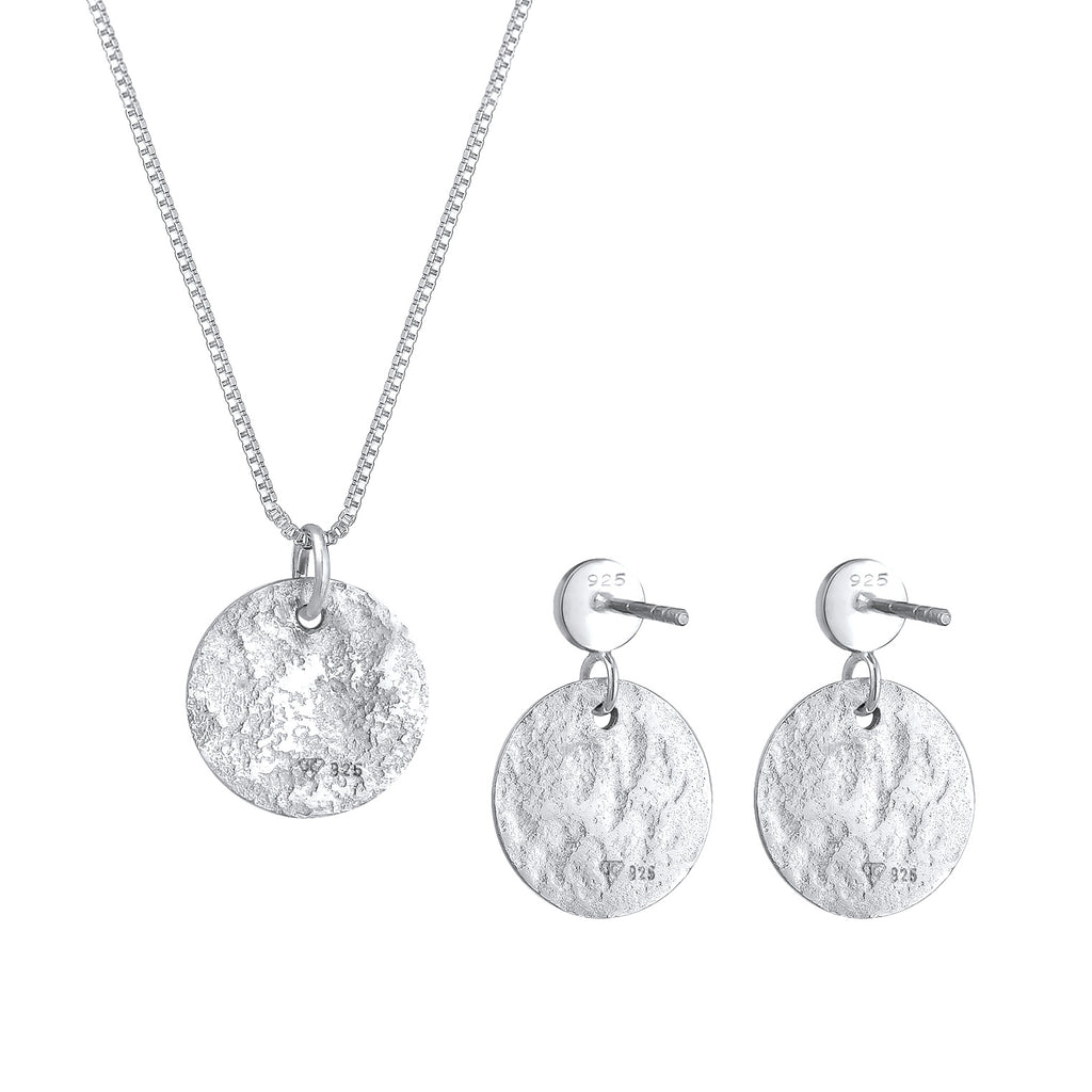Silber - Elli | Schmuckset Plättchen Organic | 925er Sterling Silber