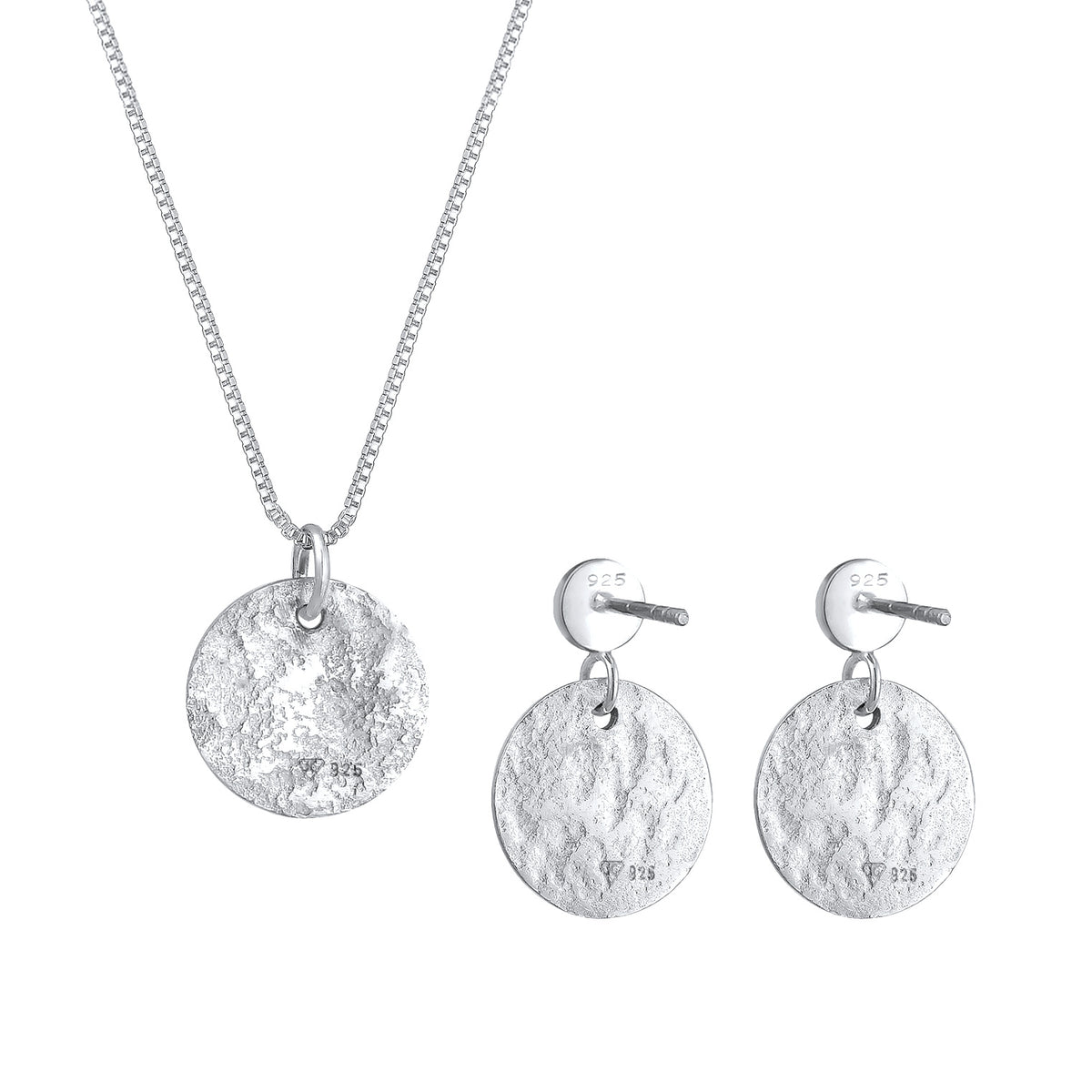 Silber - Elli | Schmuckset Plättchen Organic | 925er Sterling Silber