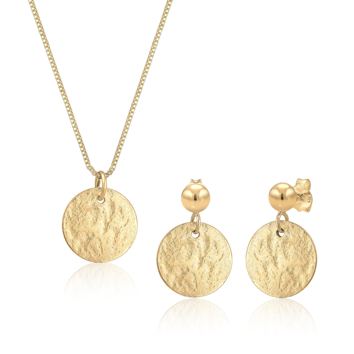 Gold - Elli | Schmuckset Plättchen Organic | 925er Sterling Silber