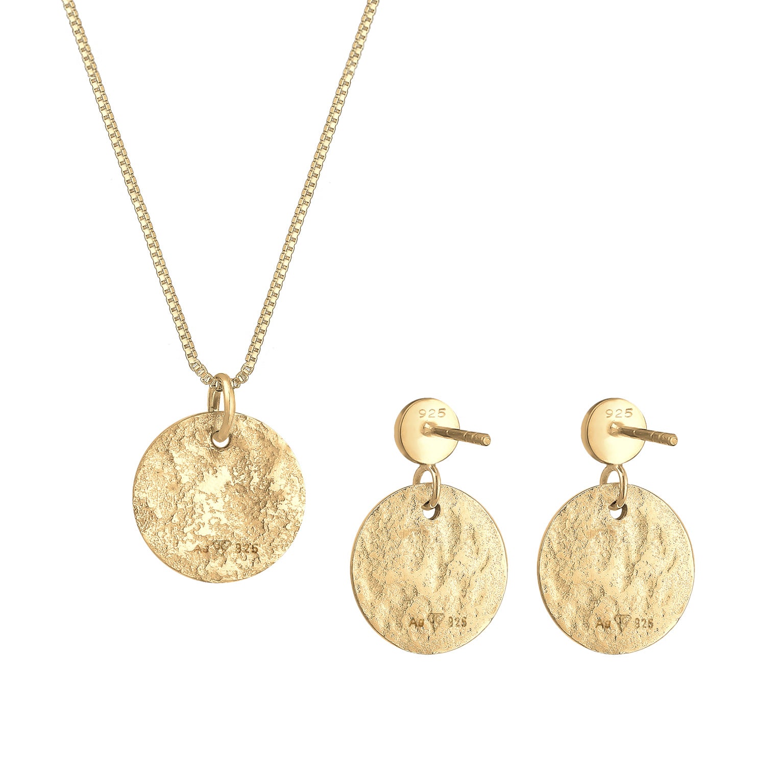 Gold - Elli | Schmuckset Plättchen Organic | 925er Sterling Silber